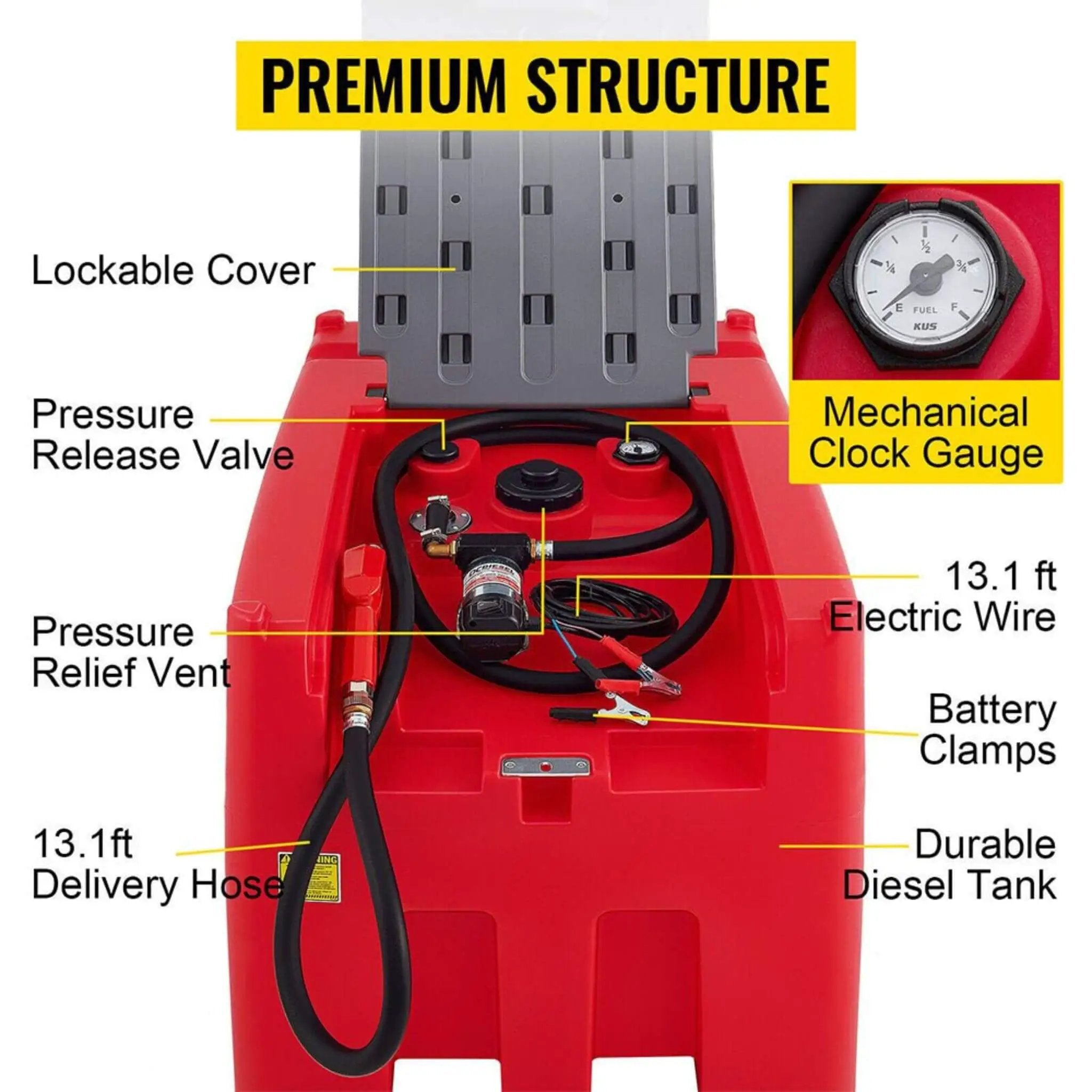 Heavy-Duty 116 Gal Portable Diesel Fuel Transfer Tank With Automatic Pump & Hose (SAK77594) by SAKSBY WHOLESALE