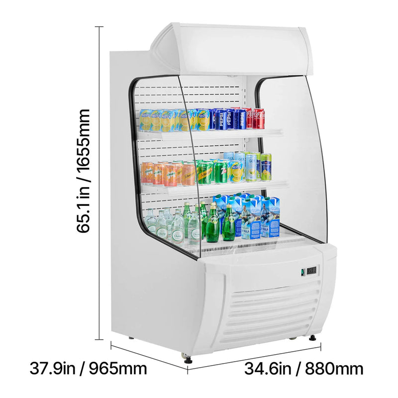 Heavy-Duty 12 Cu.Ft 2-Tier Open-Air Industrial Display Merchandiser Cooler (SAK14832) by SAKSBY WHOLESALE