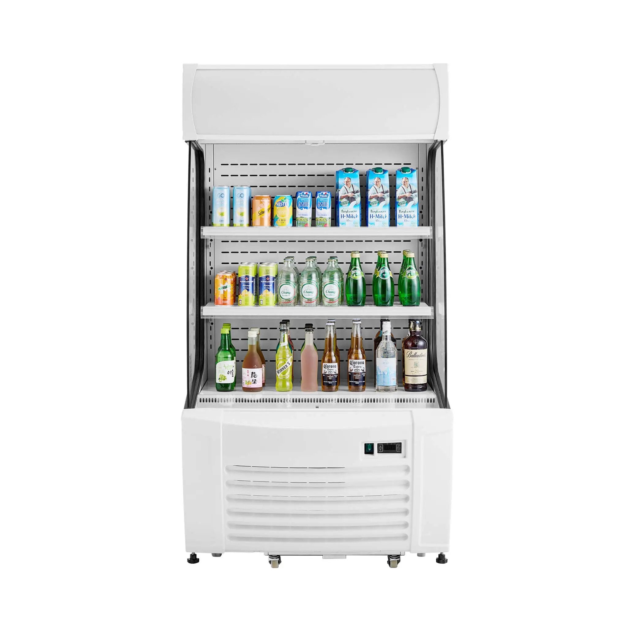 Heavy-Duty 12 Cu.Ft 2-Tier Open-Air Industrial Display Merchandiser Cooler (SAK14832) by SAKSBY WHOLESALE
