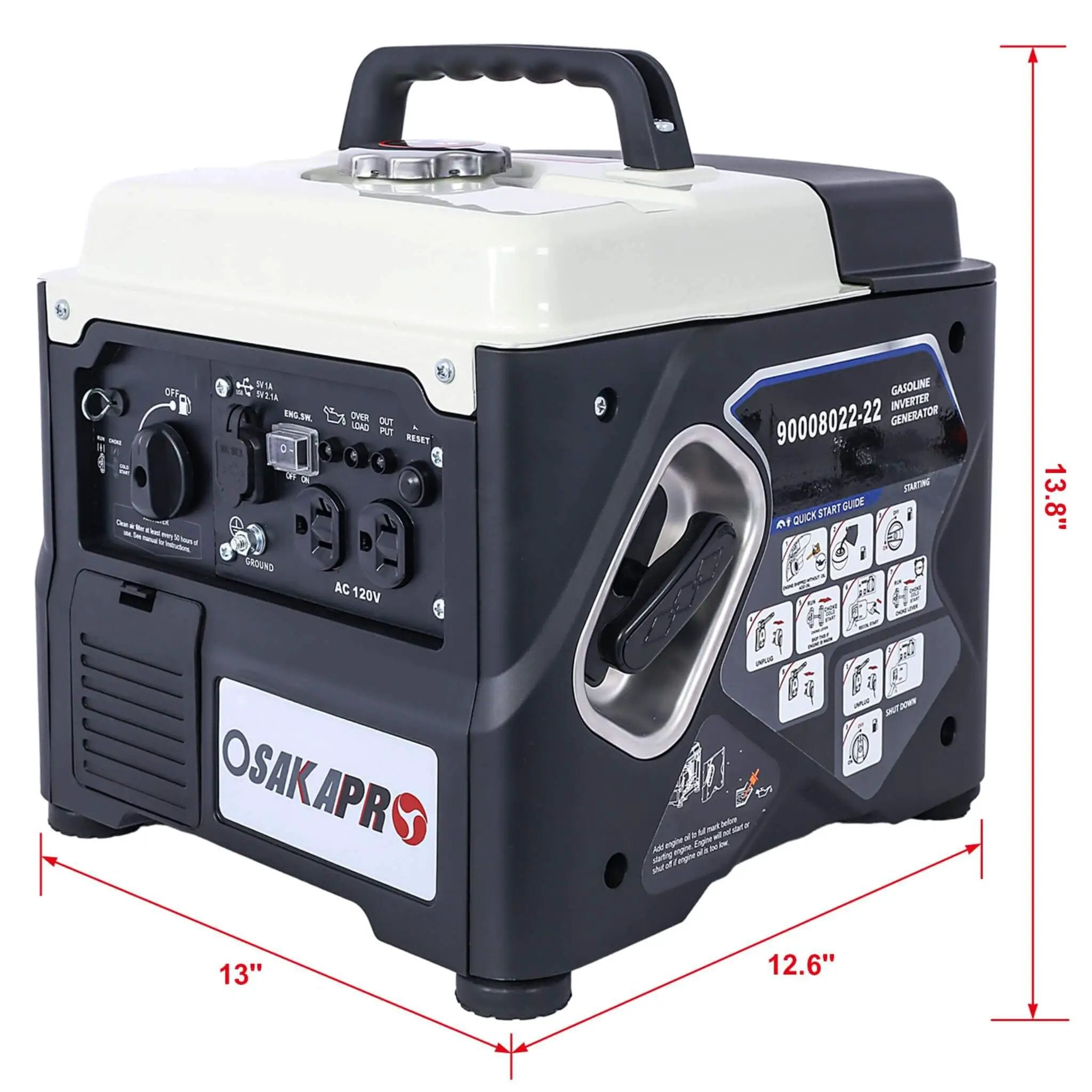 Heavy-Duty 1200W Ultra-Quiet Portable Gas Engine Inverter Generator (SAK54675) by SAKSBY WHOLESALE