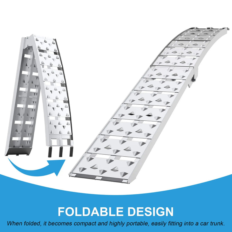 Heavy-Duty 1500LB 7.5FT Folding Aluminum Loading Ramps Set (SAK30158) by SAKSBY WHOLESALE