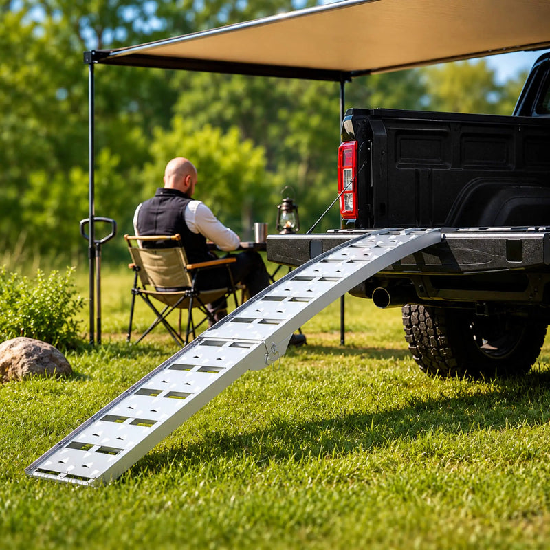 Heavy-Duty 1500LB 7.5FT Folding Aluminum Loading Ramps Set (SAK30158) by SAKSBY WHOLESALE