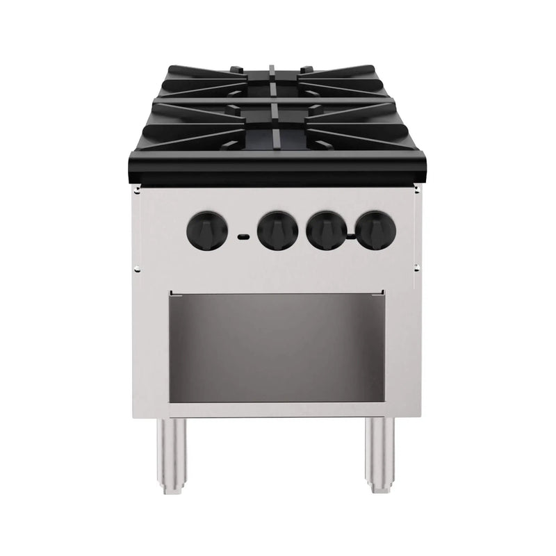 Heavy-Duty 18K BTU Commercial 2-Burner Stainless Steel Gas Stove Range (SAK40721) by SAKSBY WHOLESALE