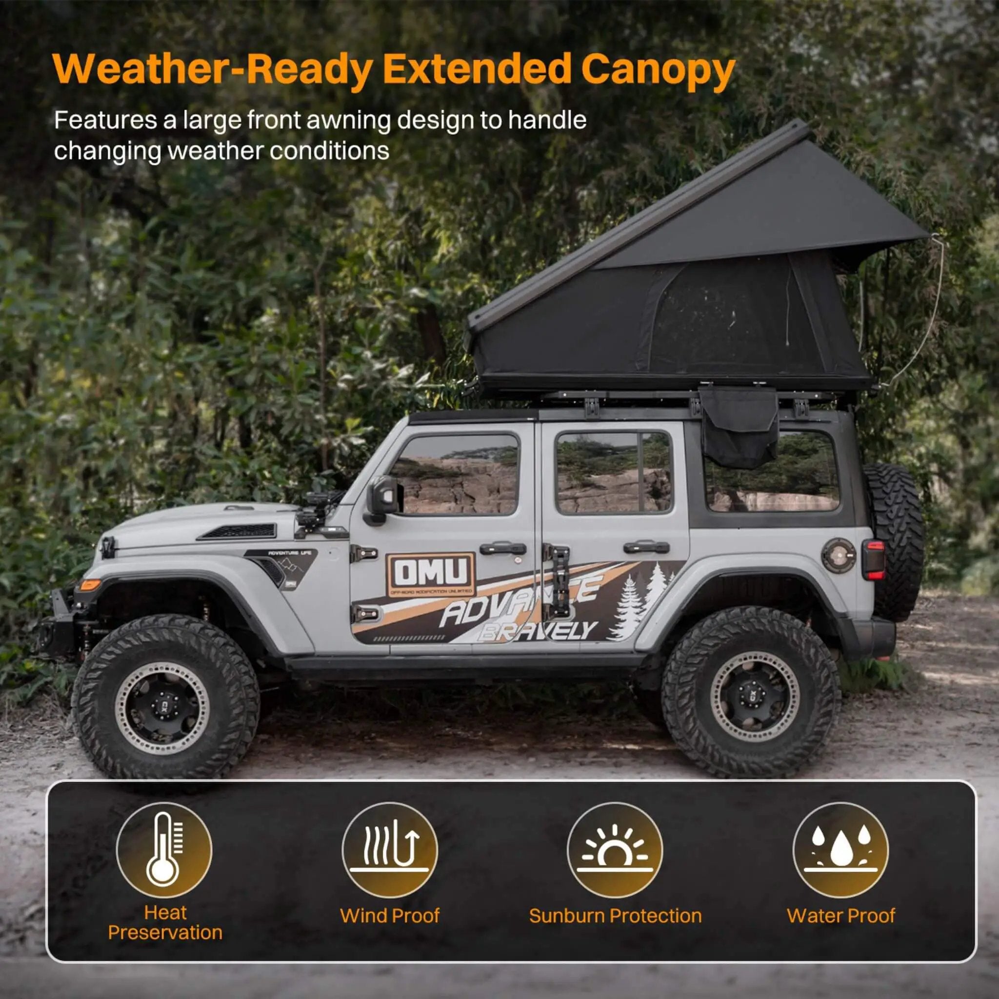 Trailora Altitude Heavy-Duty Hard-Shell Rooftop Tent With Ladder [2-3 Person] (SAK93120) by SAKSBY WHOLESALE