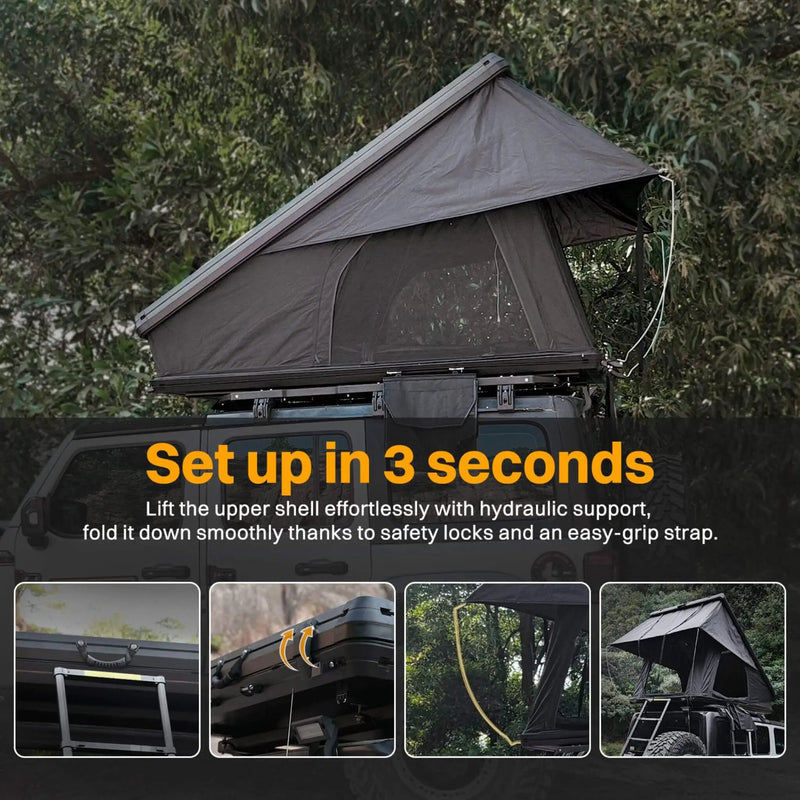 Trailora Altitude Heavy-Duty Hard-Shell Rooftop Tent With Ladder [2-3 Person] (SAK93120) by SAKSBY WHOLESALE