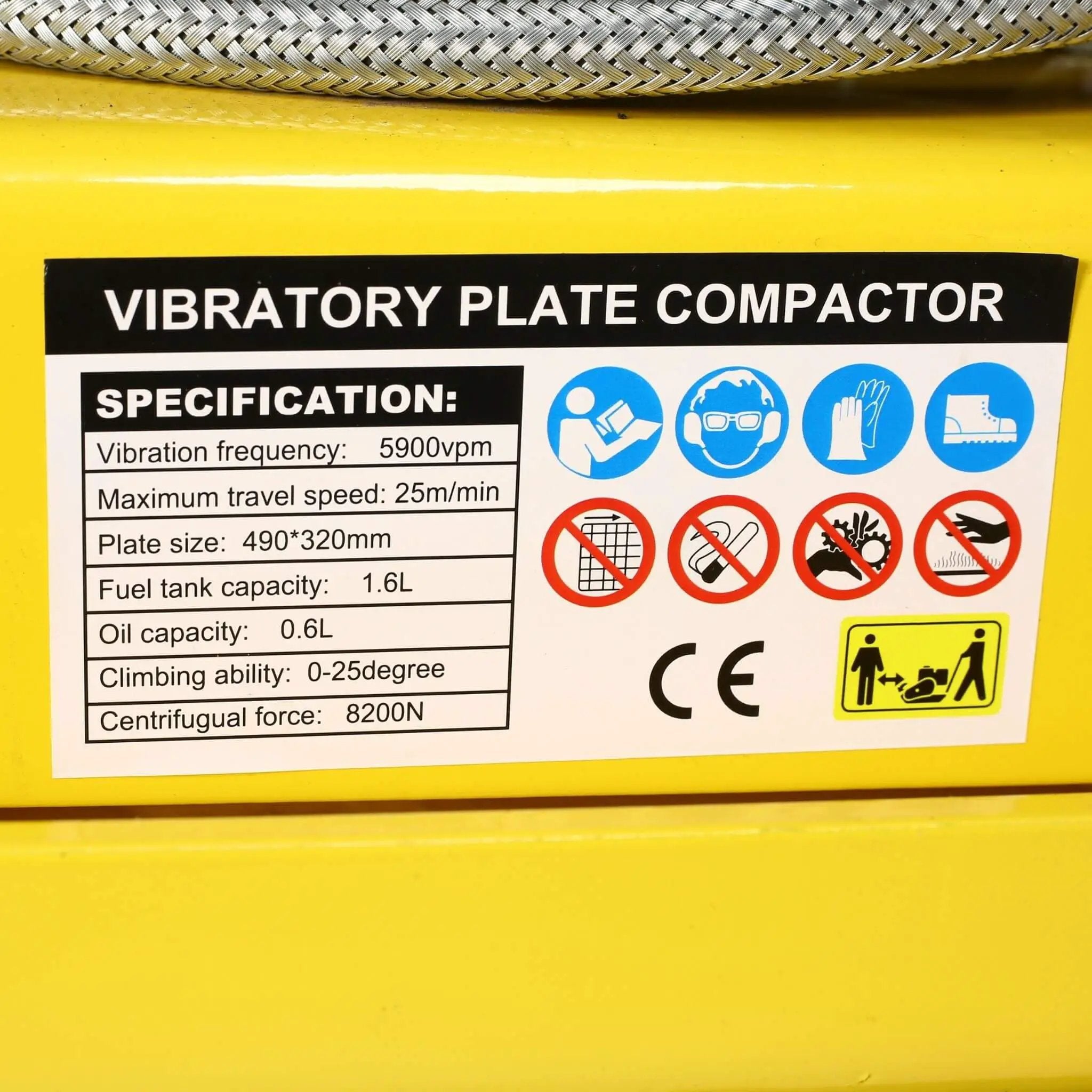 Heavy-Duty 2.5HP 79CC 8200N Gas-Powered Plate Compactor Machine (SAK58492) by SAKSBY WHOLESALE