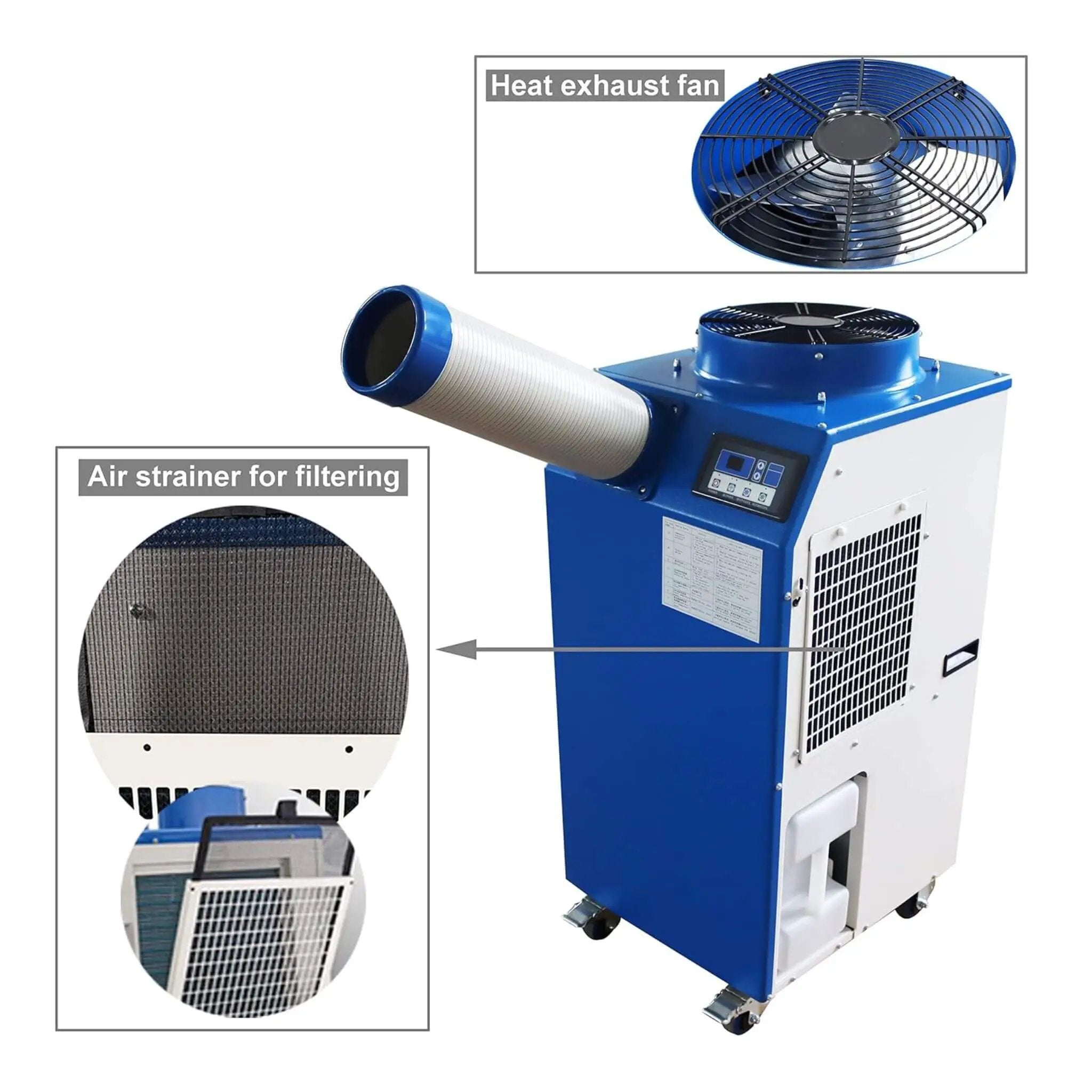 Heavy-Duty 220V Portable 11K BTU Outdoor Industrial Spot Cooler Air Conditioner (SAK59327) by SAKSBY WHOLESALE
