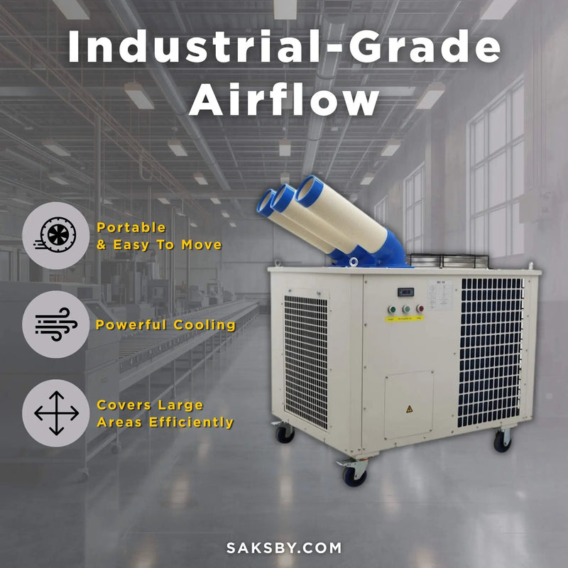 Heavy-Duty 220V Portable 29K BTU Outdoor Industrial Spot Cooler Air Conditioner [No Plug] (SAK18736) by SAKSBY WHOLESALE