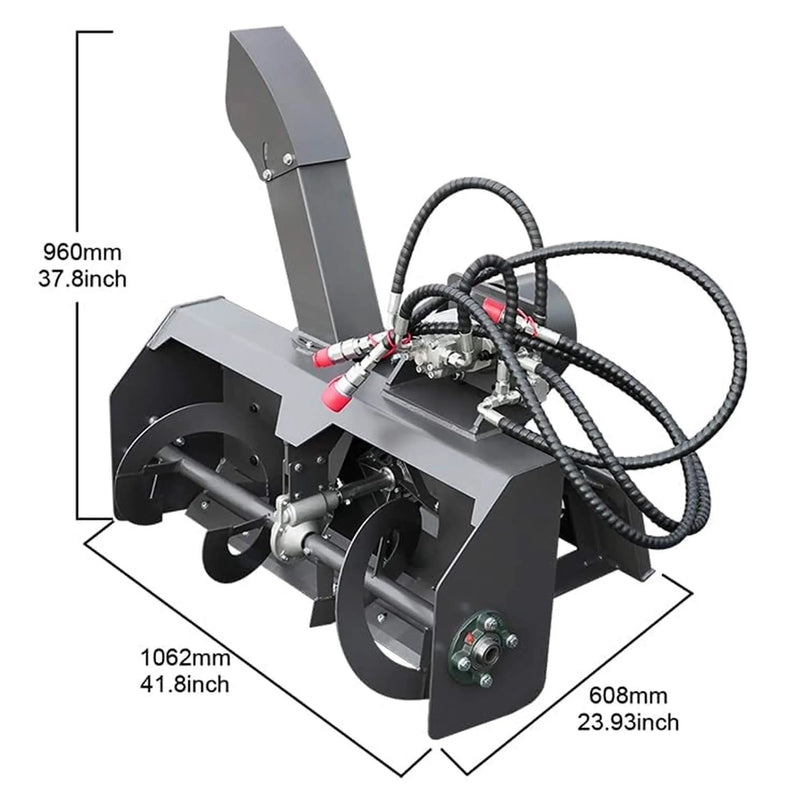 Heavy-Duty 23-Inch Skid Steer Snow Blower Attachment With Directional Chute (SAK94301) by SAKSBY WHOLESALE