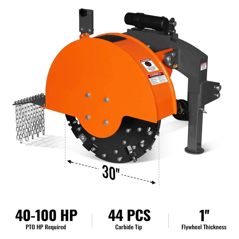 Heavy-Duty 30-Inch 3-Point PTO Stump Grinder For 40-100HP Tractors [PTO Shaft Included] (SAK47092) by SAKSBY WHOLESALE