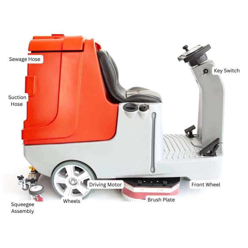 Heavy-Duty 34-Inch Industrial Ride-On Floor Scrubber Machine (SAK63290) by SAKSBY WHOLESALE
