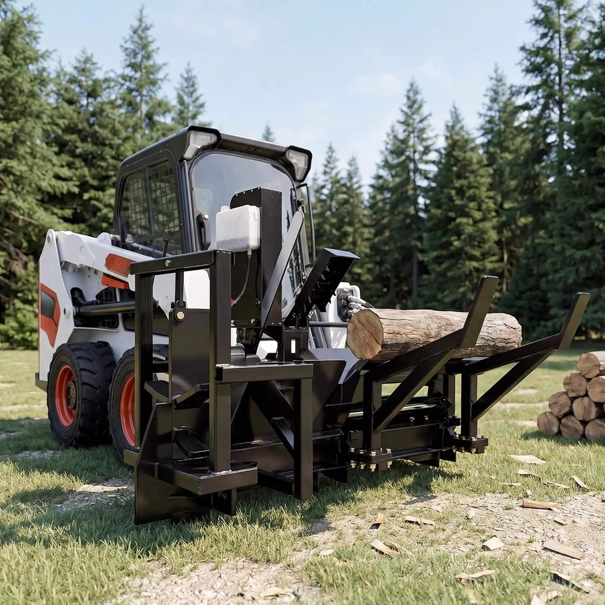Heavy-Duty 35T All-In-One Firewood Processor And Log Lifter Skid Steer Attachment (SAK37152) by SAKSBY WHOLESALE
