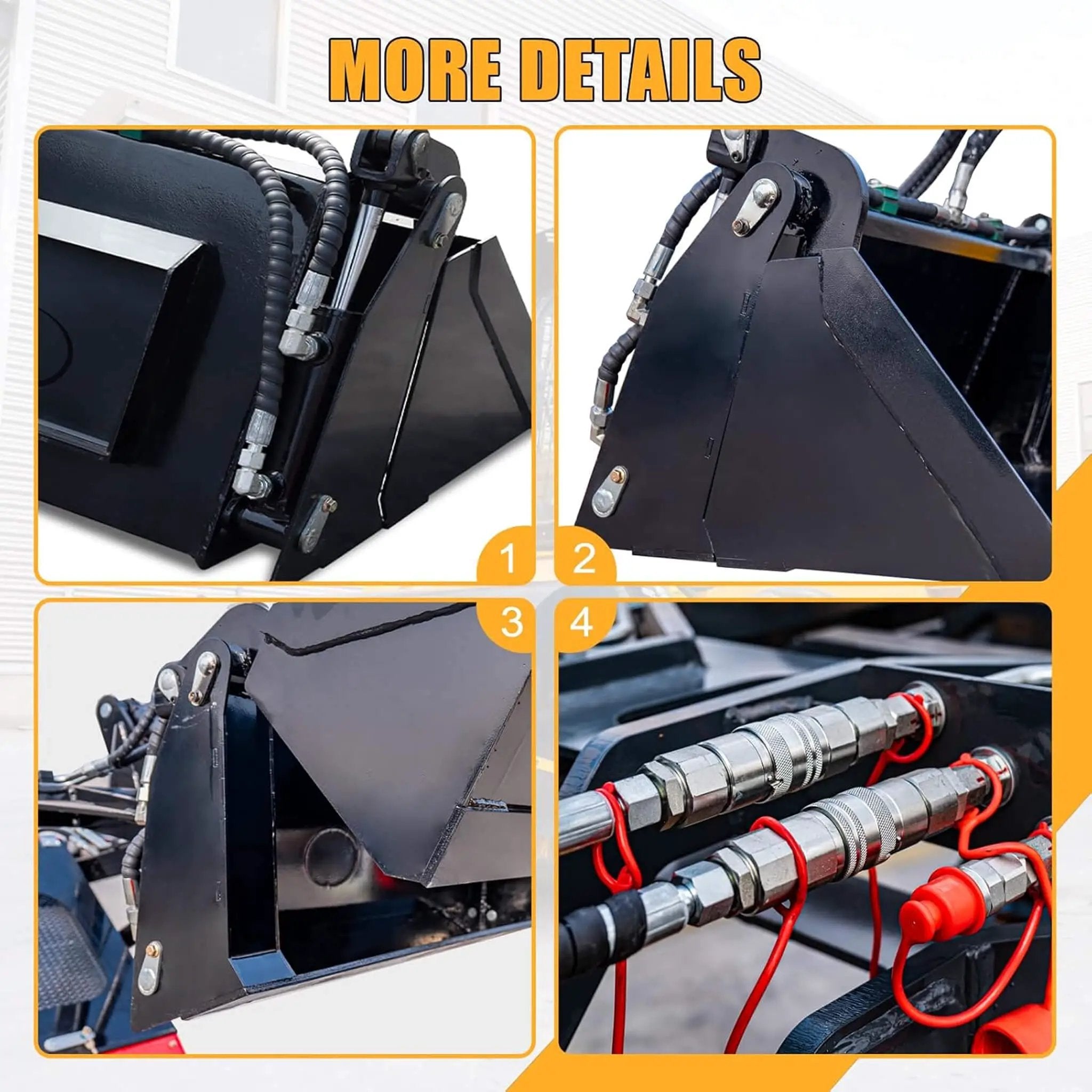 Heavy-Duty 4-In-1 Multipurpose Mini Skid Steer Bucket Combo Attachment (SAK12847) by SAKSBY WHOLESALE