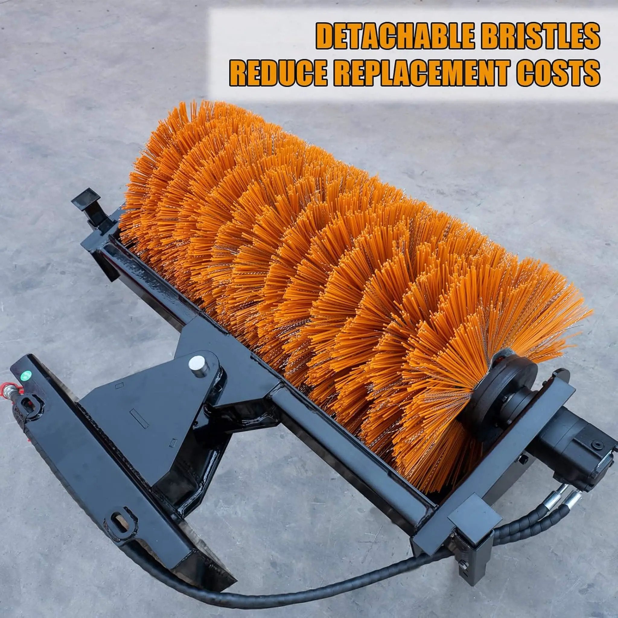Heavy-Duty 41-Inch Hydraulic Skid Steer Broom Sweeper Attachment With Angle Tilt (SAK20963) by SAKSBY WHOLESALE