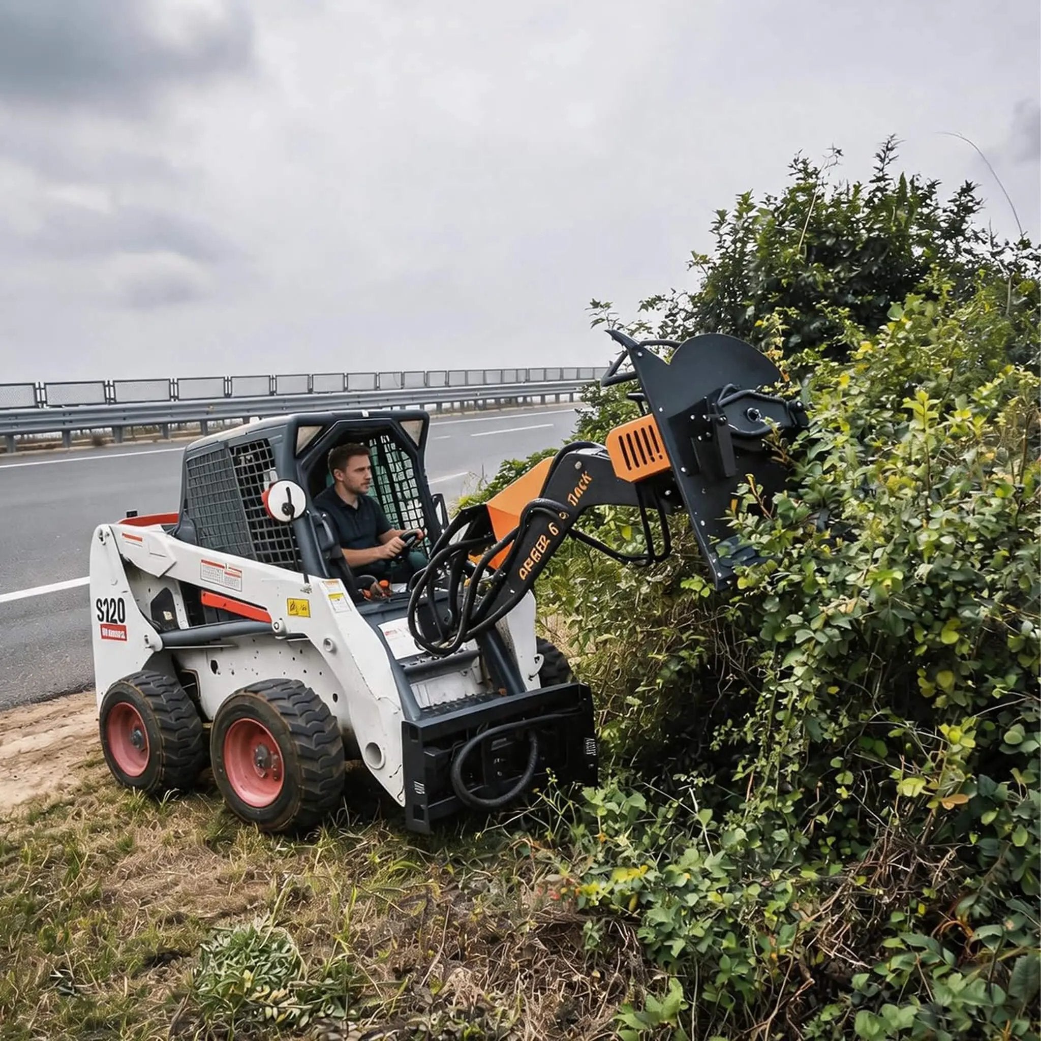Heavy-Duty 42-Inch Articulating Brush Cutter Skid Steer Attachment (SAK17062) by SAKSBY WHOLESALE