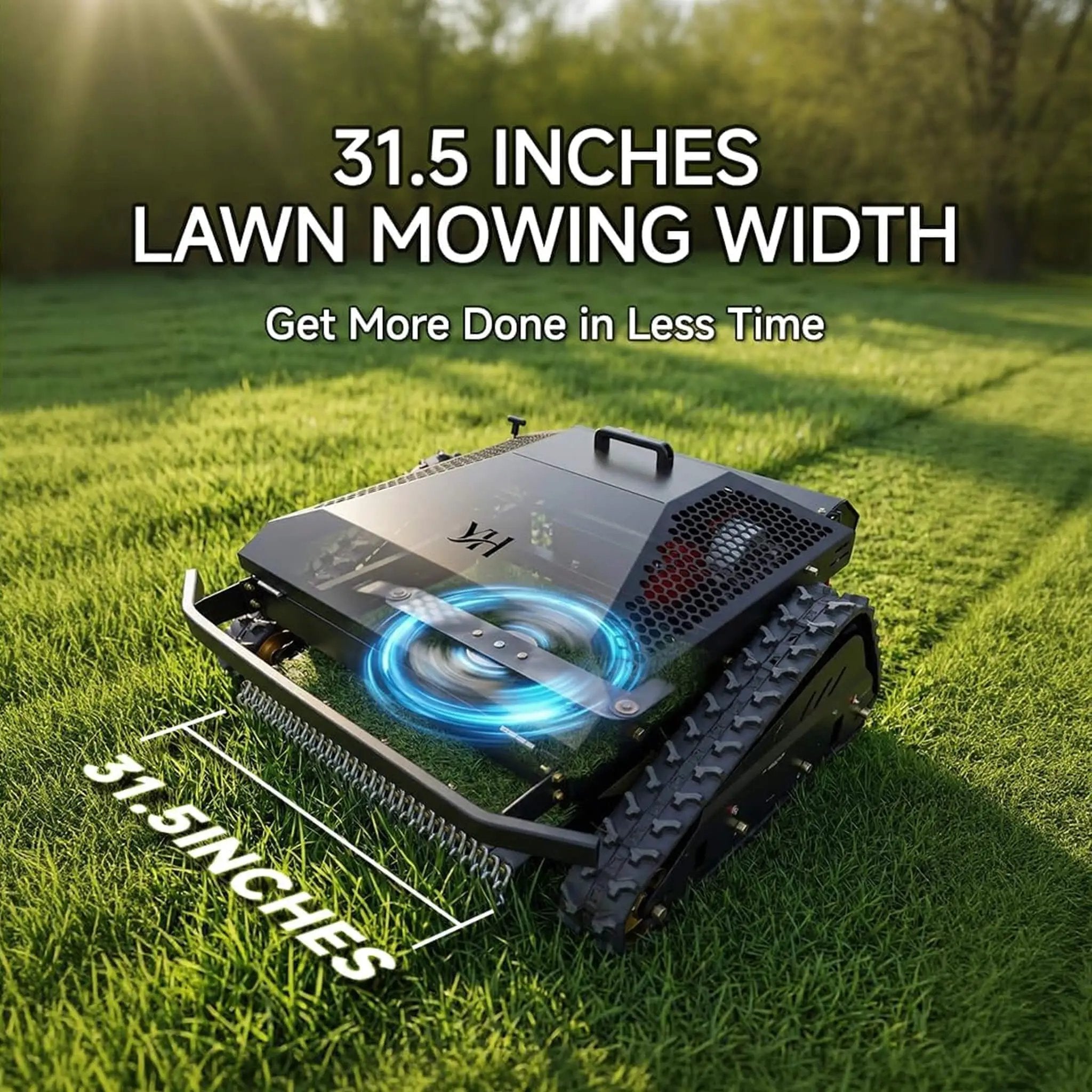 Heavy-Duty 452CC 31-Inch Remote-Controlled Tracked Lawn Mower (SAK38617) by SAKSBY WHOLESALE