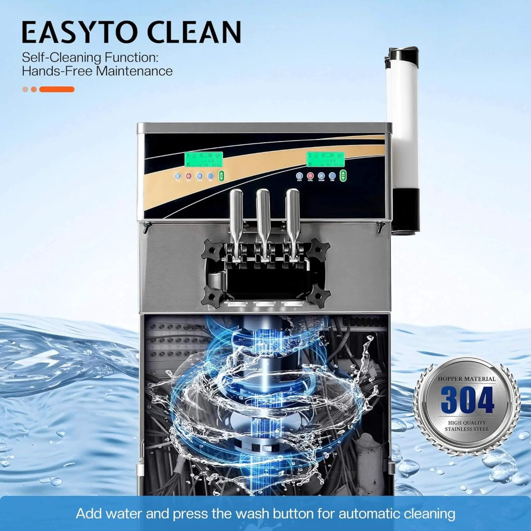 Heavy-Duty 45L/H 3-Flavor Dual Compressor Commercial Soft Serve Ice Cream Machine (SAK43195) by SAKSBY WHOLESALE