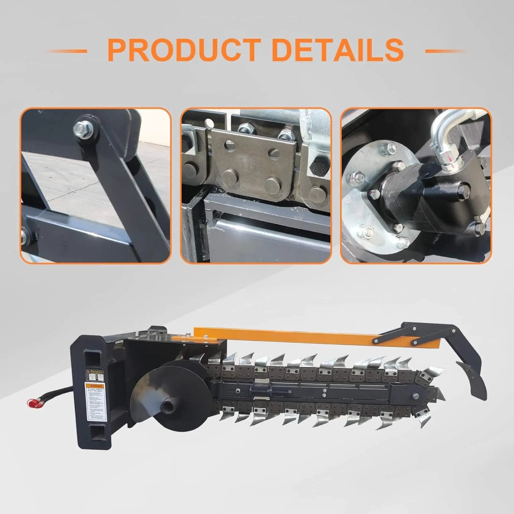 Heavy-Duty 48-Inch Skid Steer Attachment Trencher With Auger (SAK16842) by SAKSBY WHOLESALE