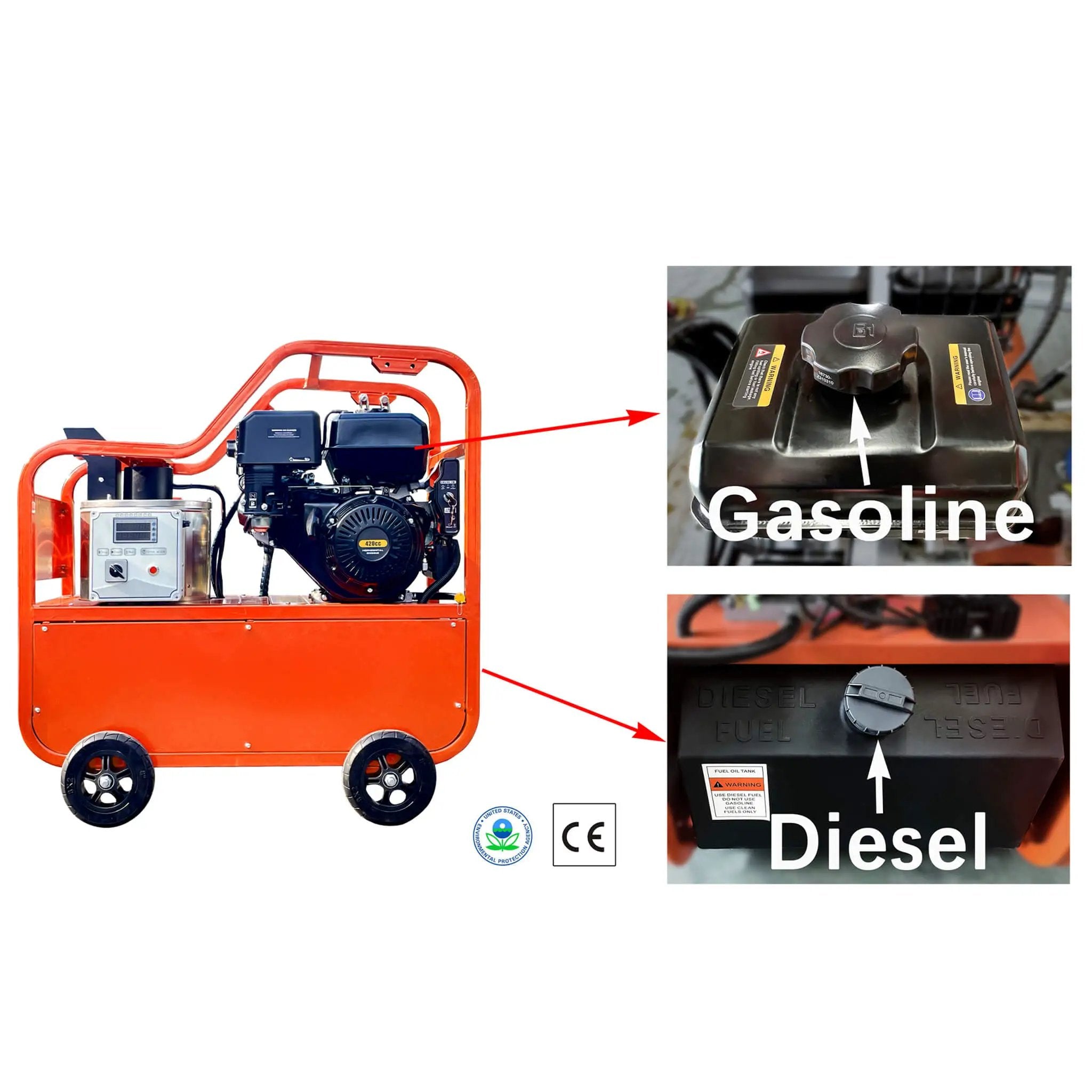 Heavy-Duty 4GPM 4000PSI Commercial Portable Hot Water Pressure Power Washer (SAK26013) by SAKSBY WHOLESALE