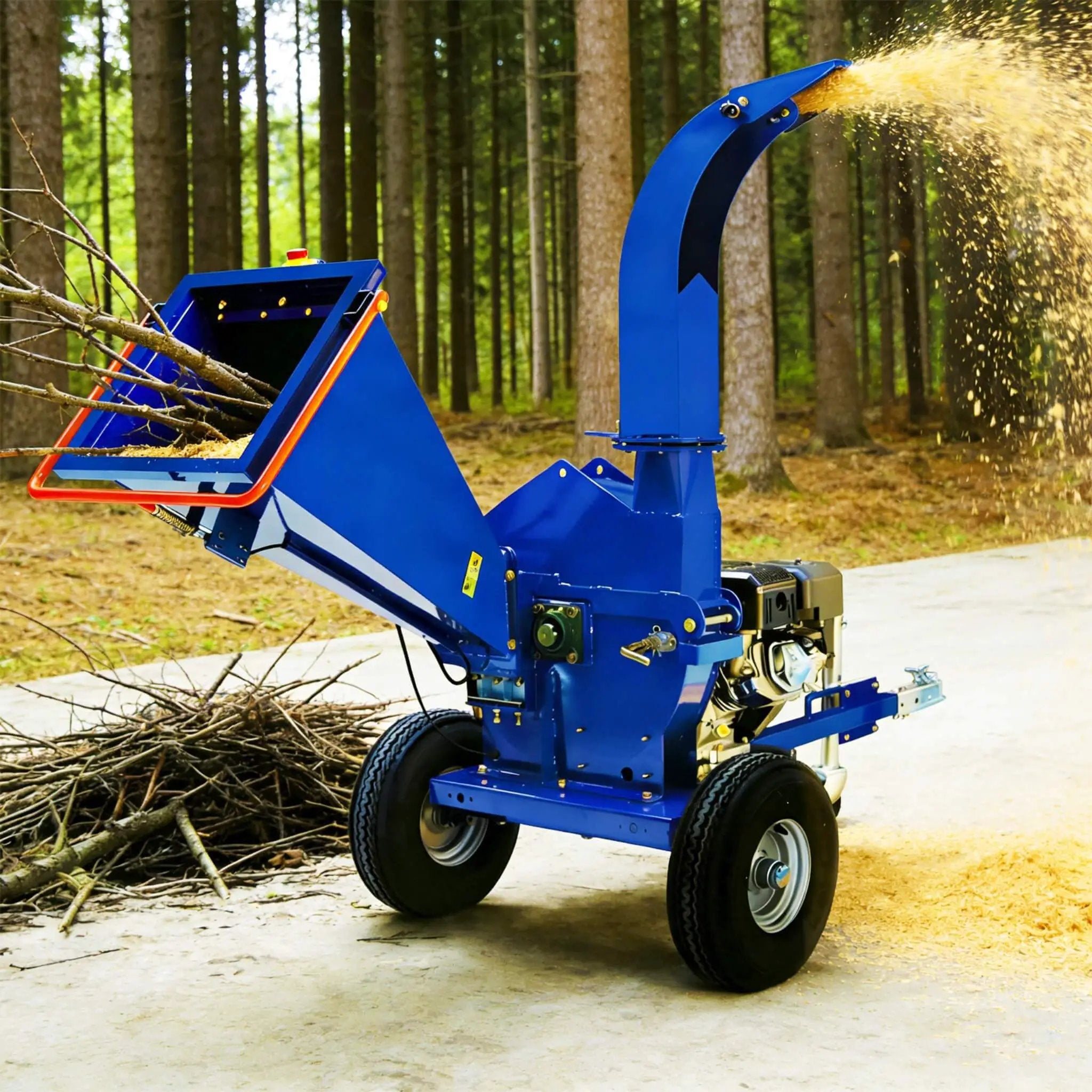 Heavy-Duty 5-Inch 15HP 420CC Gas Towable Disc Wood Chipper Shredder With Recoil Start (SAK51947) by SAKSBY WHOLESALE