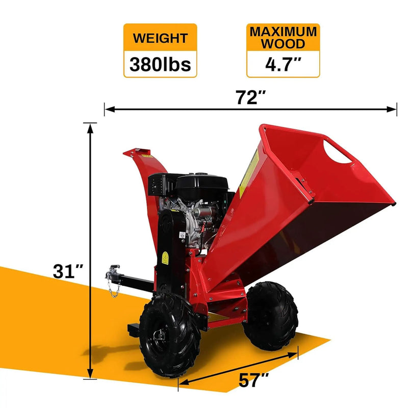 Heavy-Duty 5-Inch 420CC 15HP Towable Gas Wood Chipper Shredder Mulcher (SAK17493) by SAKSBY WHOLESALE