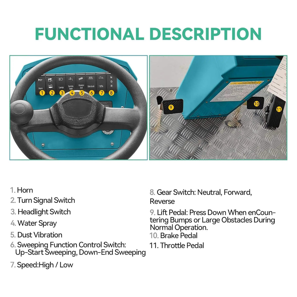 Heavy-Duty 51-Inch Electric Ride-On Floor Industrial Sweeper With Dustbin & Water Tank (SAK69418) by SAKSBY WHOLESALE