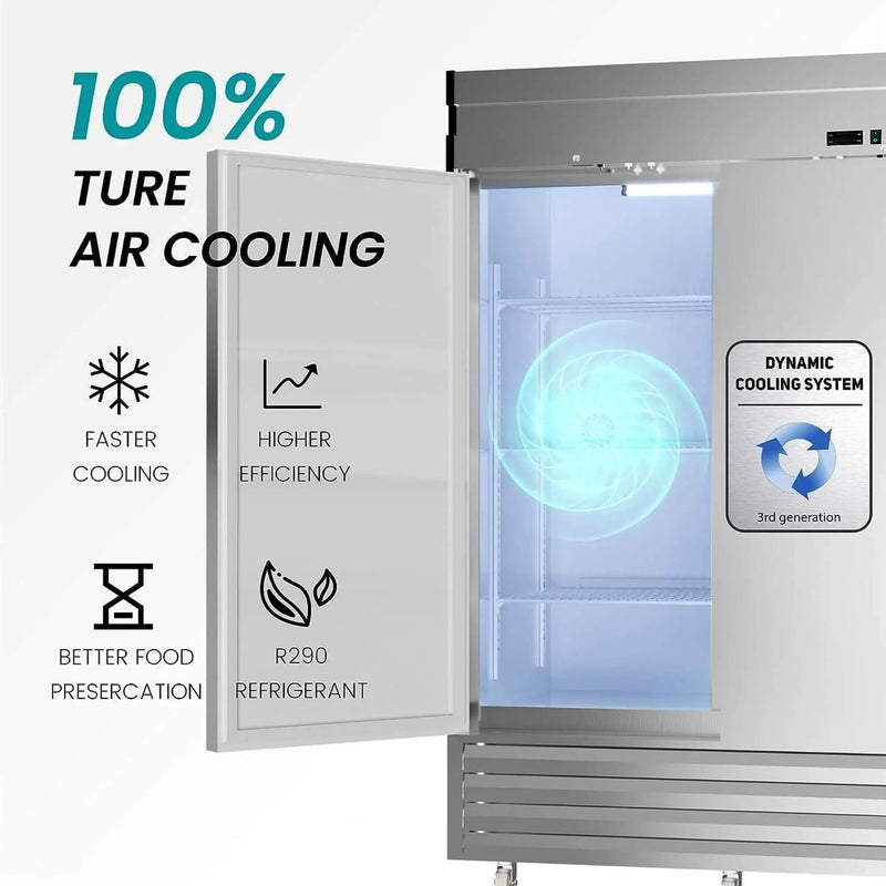 Heavy-Duty 54-Inch 2-Door Stainless Steel Commercial Freezer With OmniSmart Temperature Control (SAK91765) by SAKSBY WHOLESALE