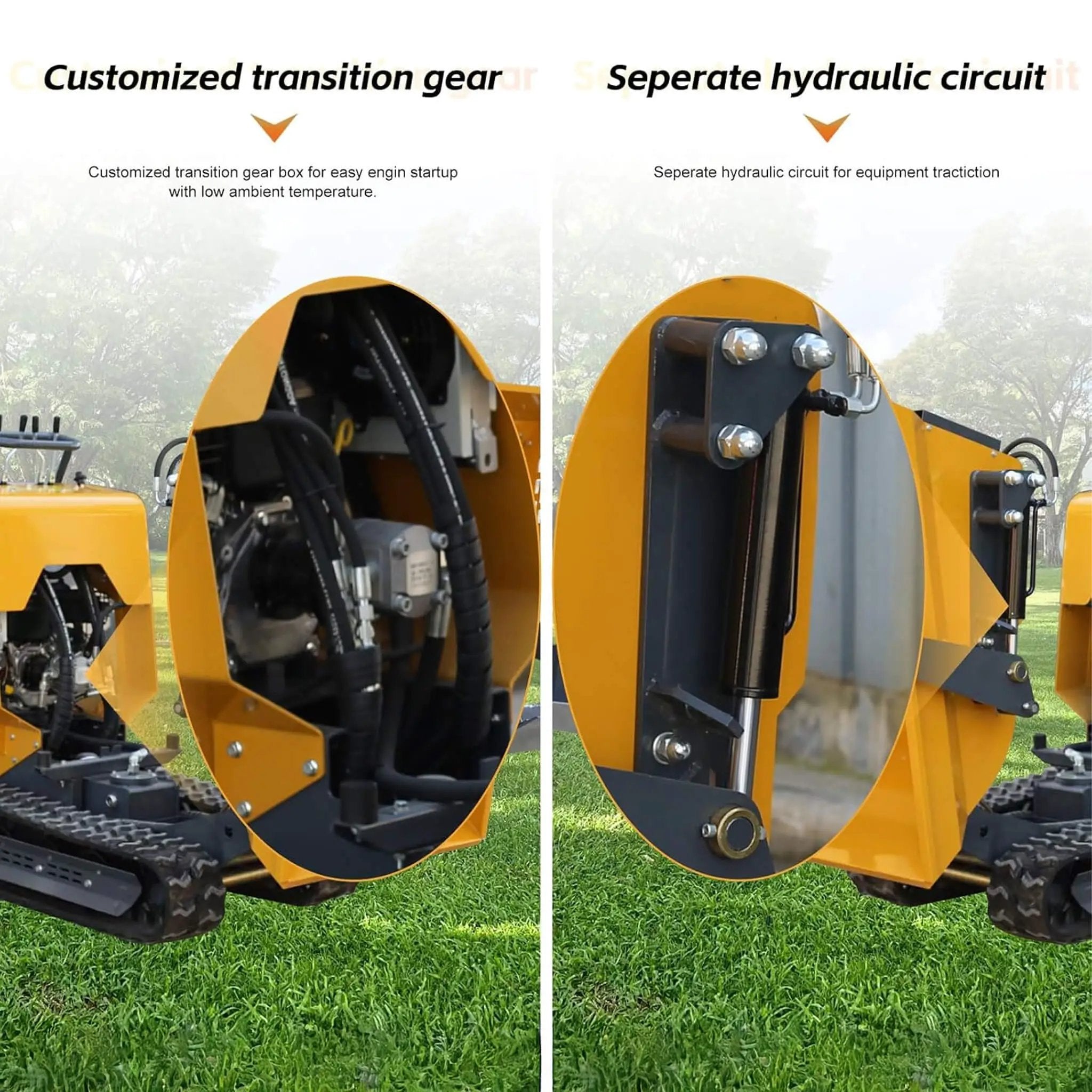 Heavy-Duty 6.5HP 1100LBS Tracked Hydraulic Dumper With Shovel (SAK62780) by SAKSBY WHOLESALE