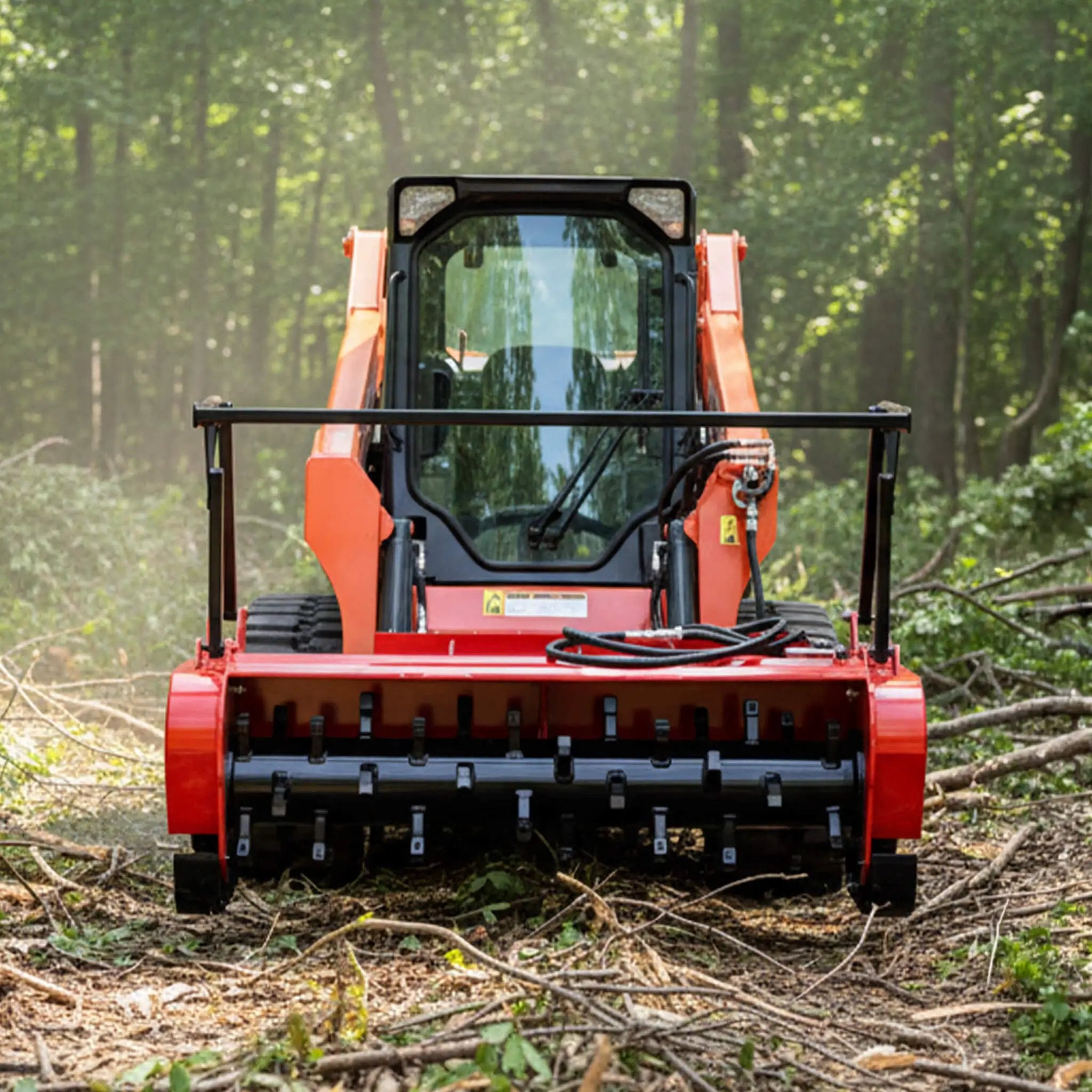 Heavy-Duty 60-Inch Hydraulic Forestry Mulcher Skid Steer Loader Attachment (SAK50792) by SAKSBY WHOLESALE