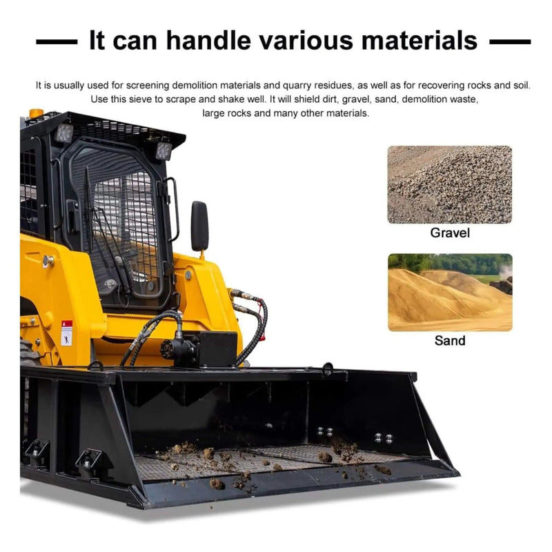 Heavy-Duty 60-Inch Topsoil Screening Skid Steer Bucket Attachment (SAK10294) by SAKSBY WHOLESALE