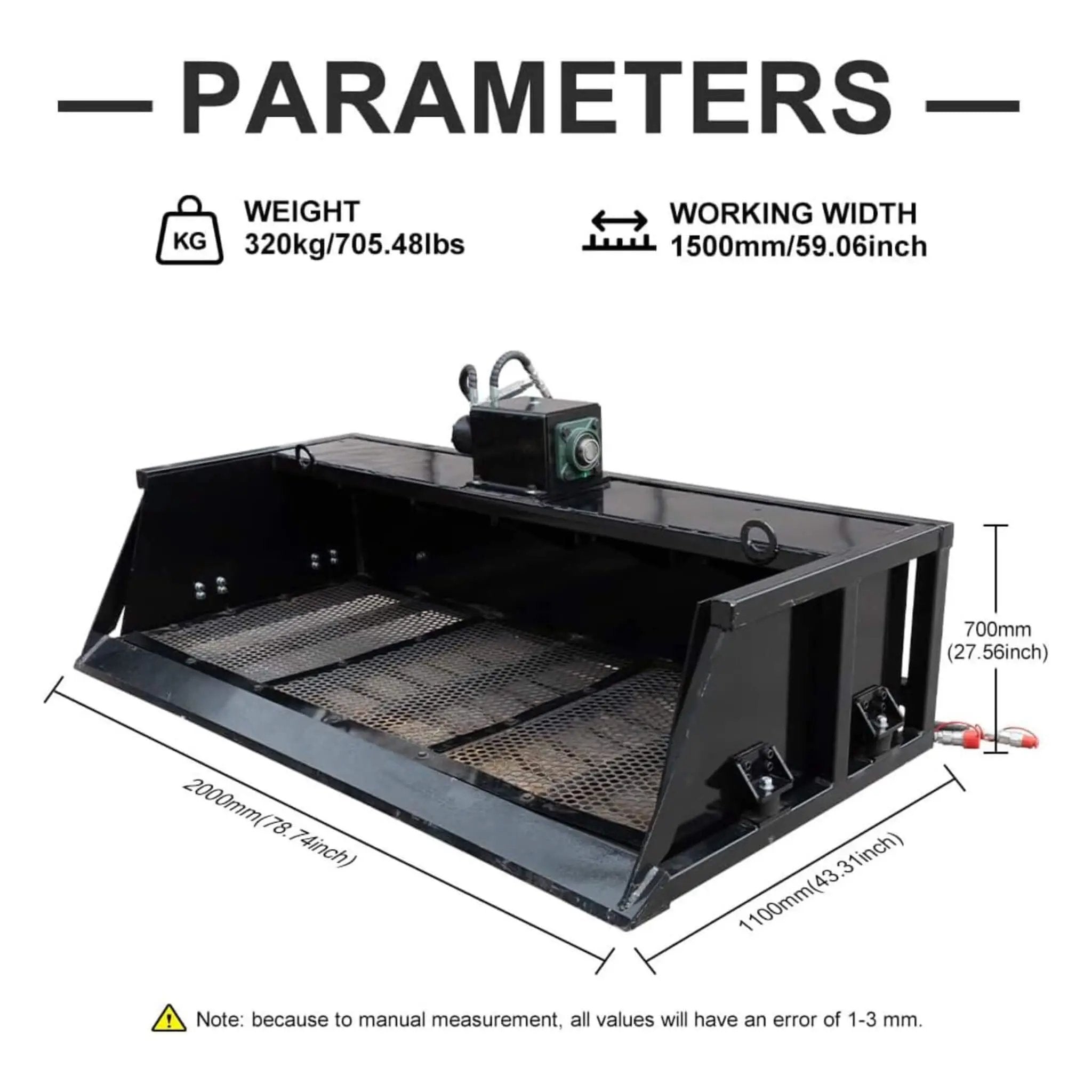 Heavy-Duty 60-Inch Topsoil Screening Skid Steer Bucket Attachment (SAK10294) by SAKSBY WHOLESALE