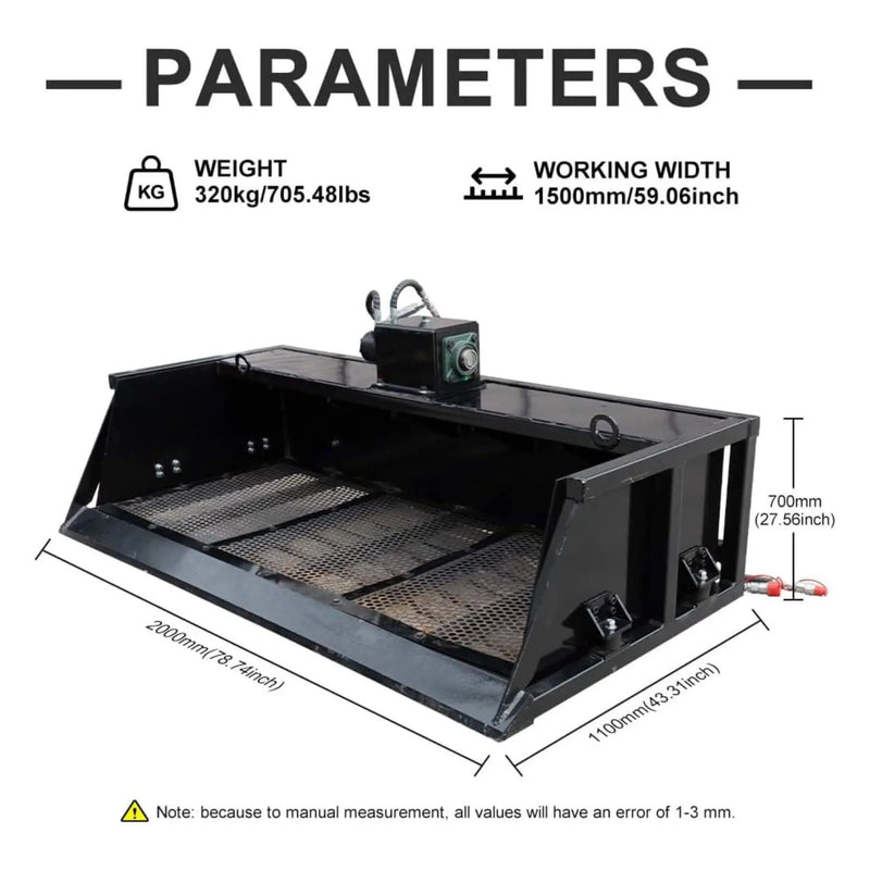 Heavy-Duty 60-Inch Topsoil Screening Skid Steer Bucket Attachment (SAK10294) by SAKSBY WHOLESALE
