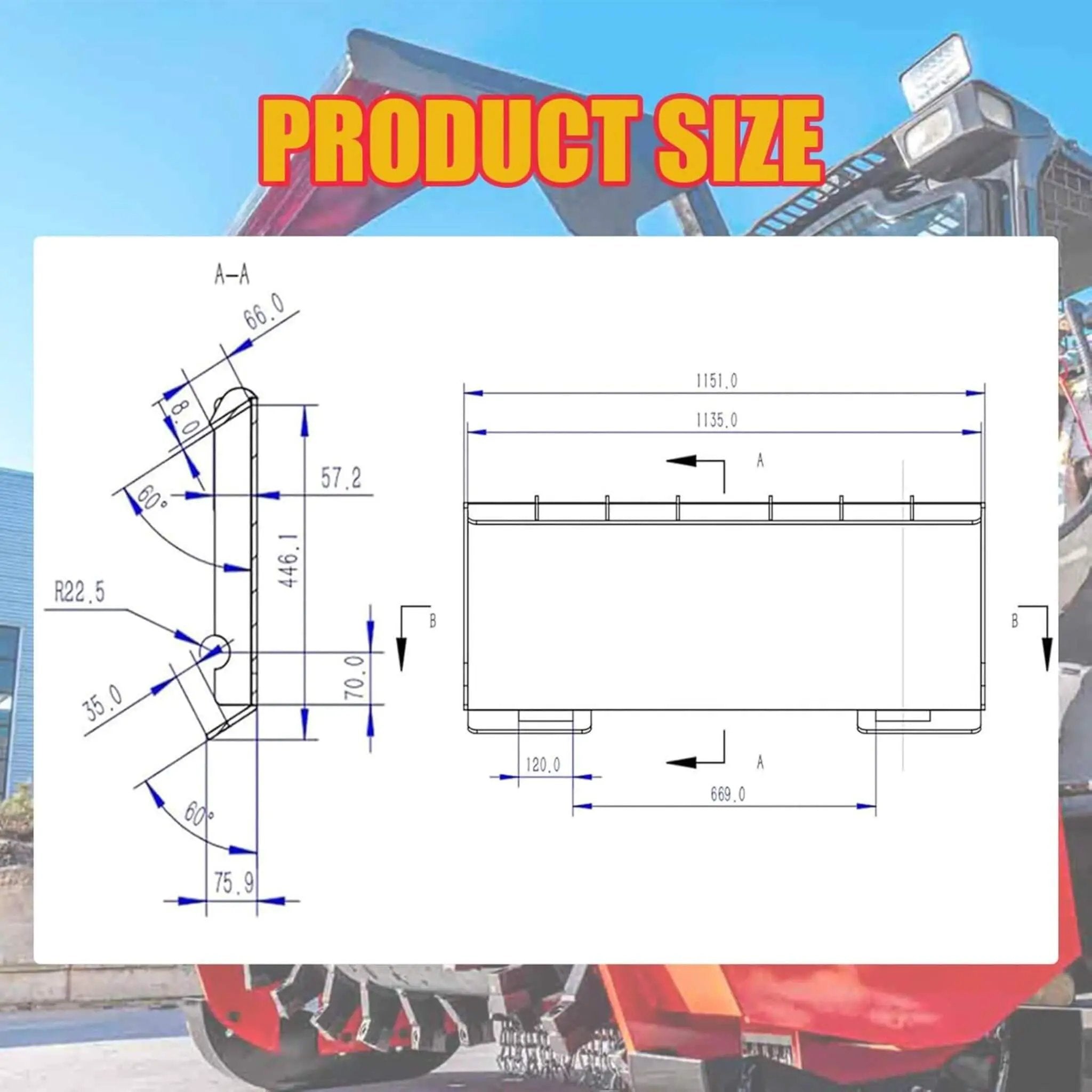 Heavy-Duty 60-Inch Topsoil Screening Skid Steer Bucket Attachment (SAK10294) by SAKSBY WHOLESALE