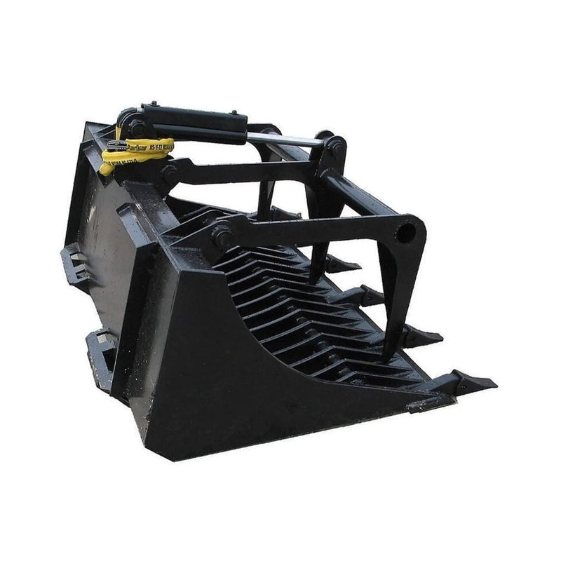 Heavy-Duty 66-Inch Rock Grapple Bucket Tractor Attachment With Tongs (SAK41697) by SAKSBY WHOLESALE