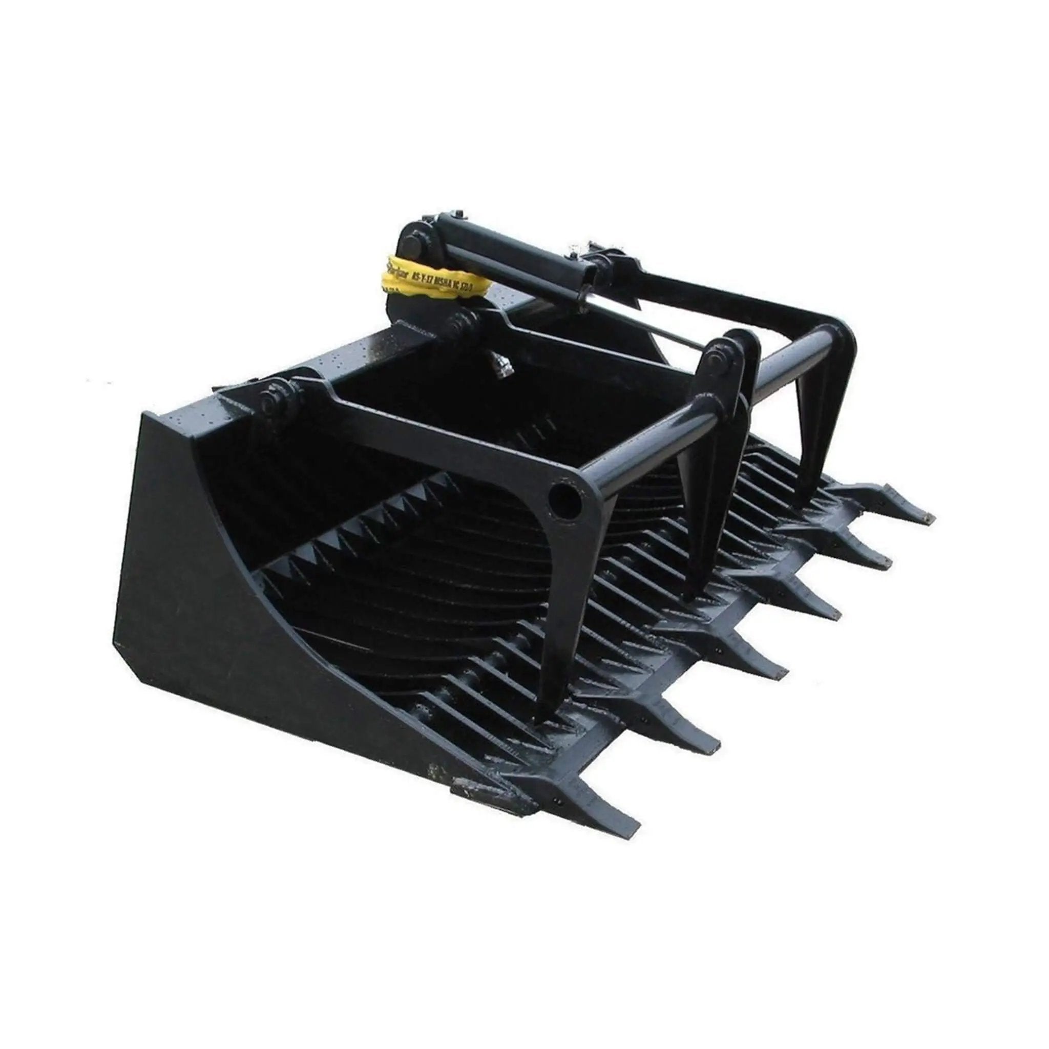 Heavy-Duty 66-Inch Rock Grapple Bucket Tractor Attachment With Tongs (SAK41697) by SAKSBY WHOLESALE