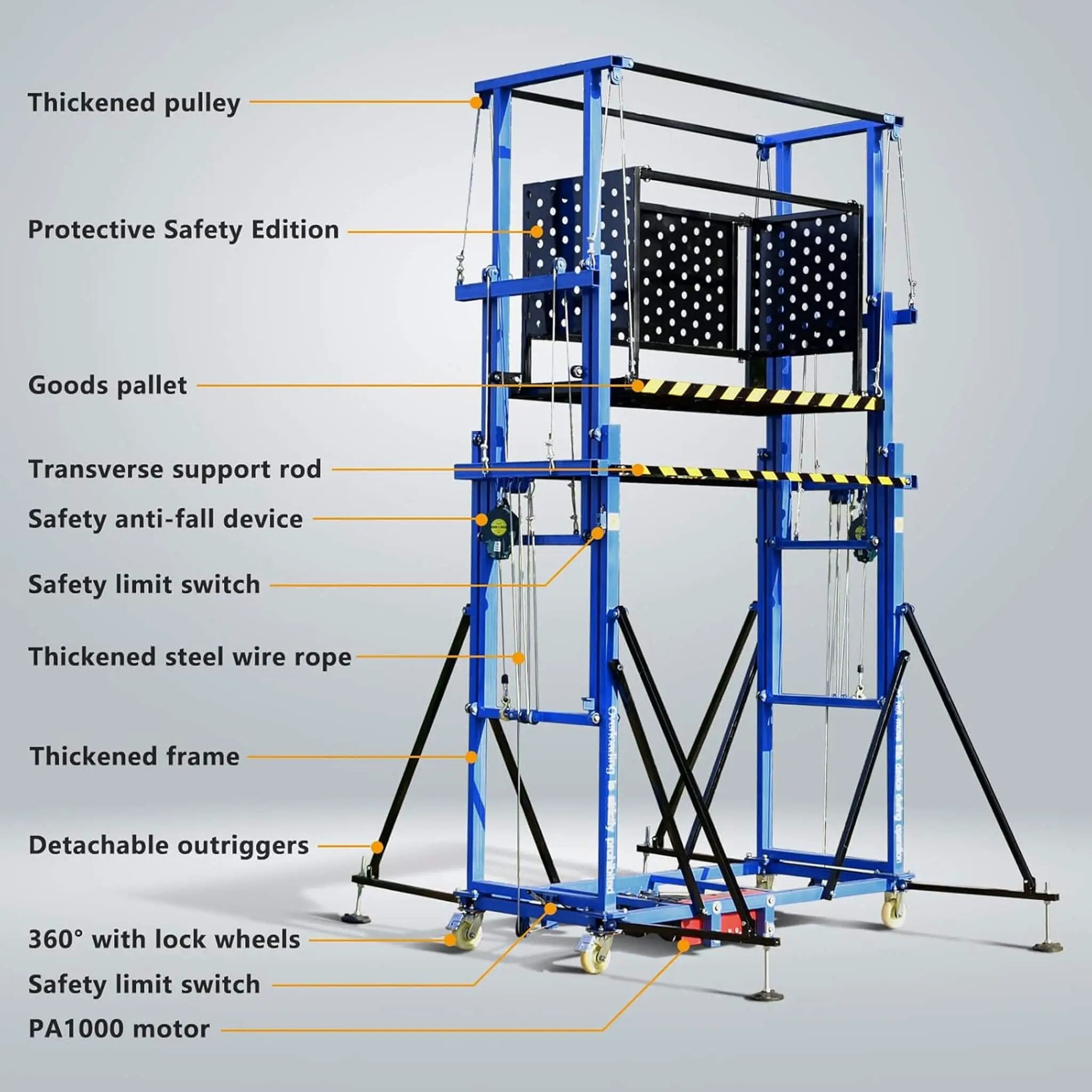 Heavy-Duty 660-Pound Load Electric Scaffolding Lift Platform (SAK39164) by SAKSBY WHOLESALE