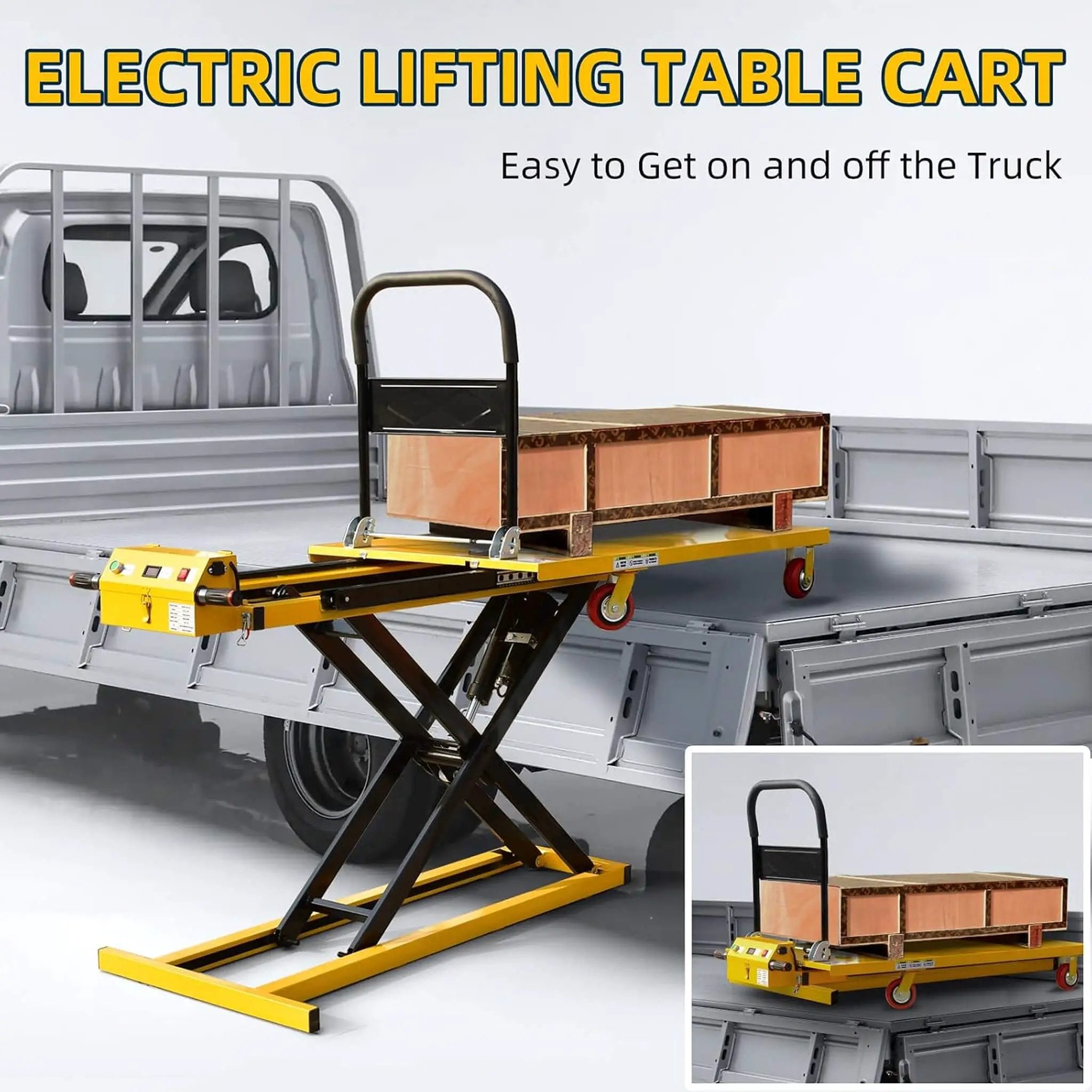 Heavy-Duty 660LBS Portable Electric Lift Table Handcart (SAK84613) by SAKSBY WHOLESALE