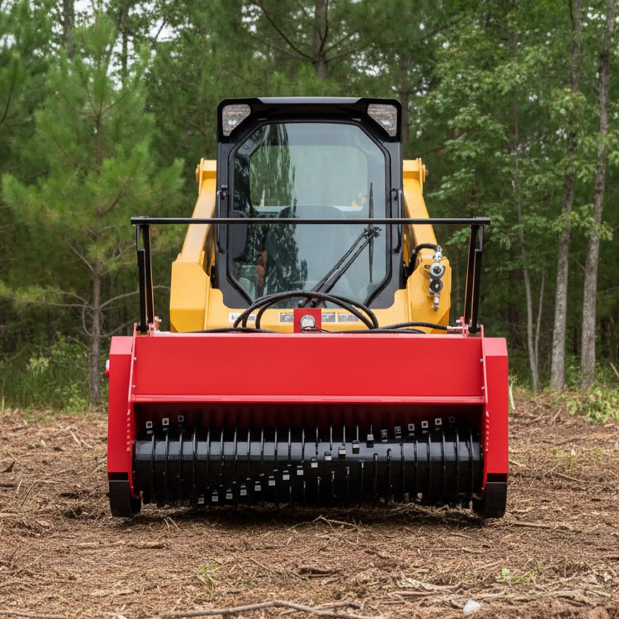 Heavy-Duty 72-Inch Hydraulic Forestry Mulcher Skid Steer Loader Attachment (SAK39168) by SAKSBY WHOLESALE