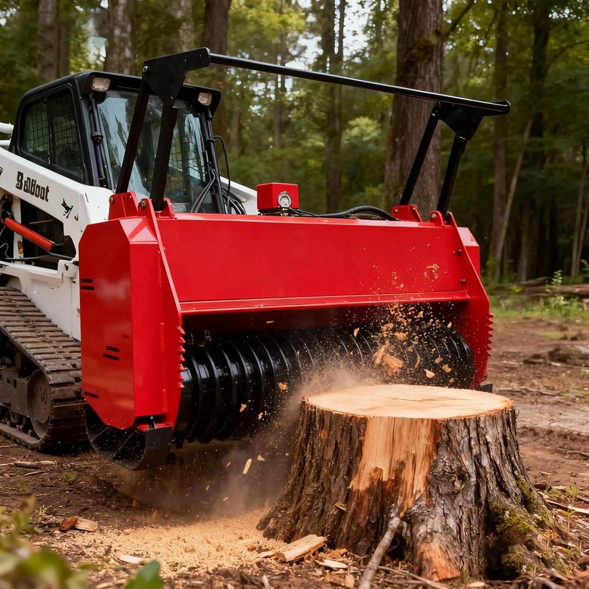Heavy-Duty 72-Inch Hydraulic Forestry Mulcher Skid Steer Loader Attachment (SAK39168) by SAKSBY WHOLESALE