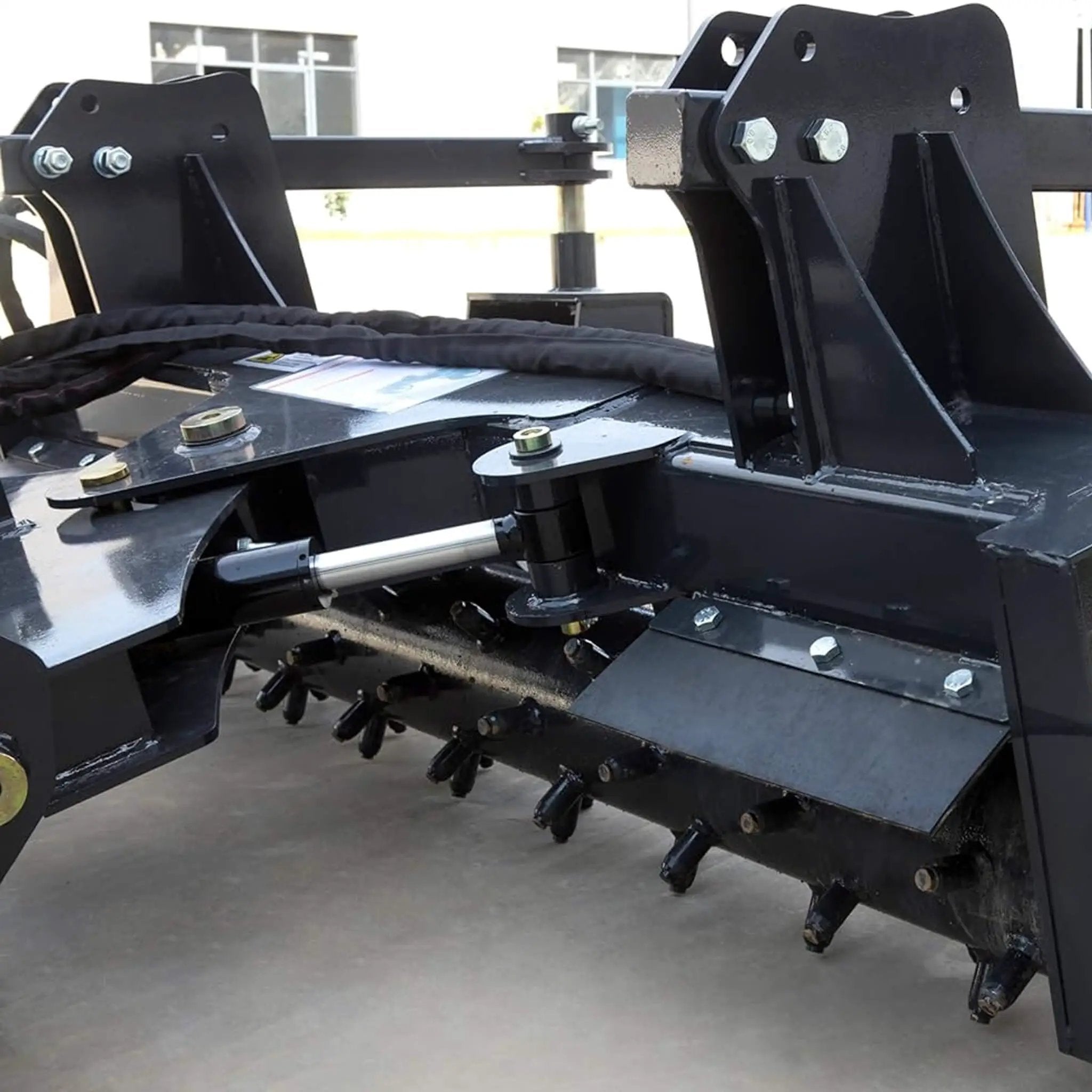 Heavy-Duty 72-Inch Hydraulic Soil Power Rake Skid Steer Attachment (SAK41827) by SAKSBY WHOLESALE