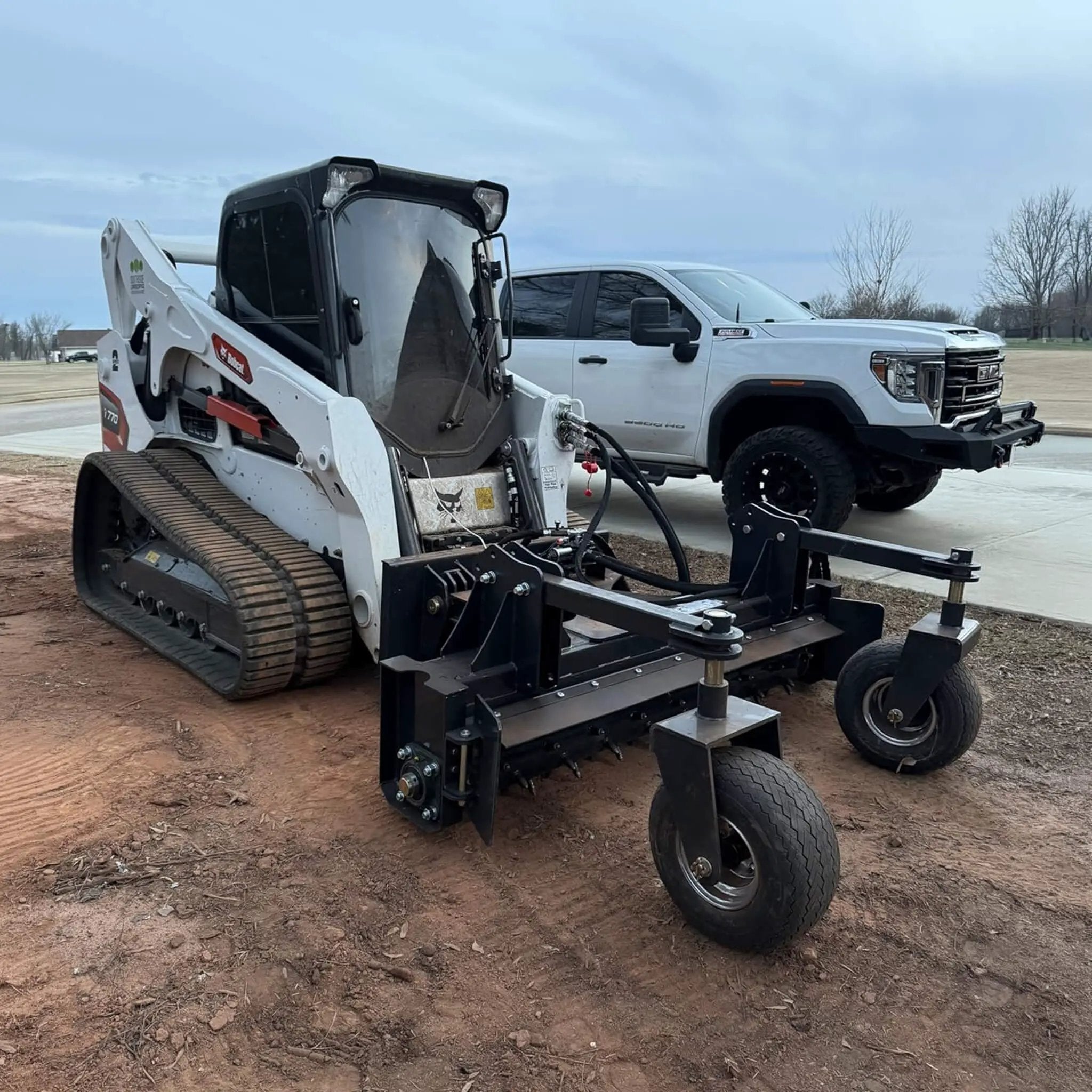 Heavy-Duty 72-Inch Industrial Soil Power Rake Skid Steer Attachment (SAK63905) by SAKSBY WHOLESALE