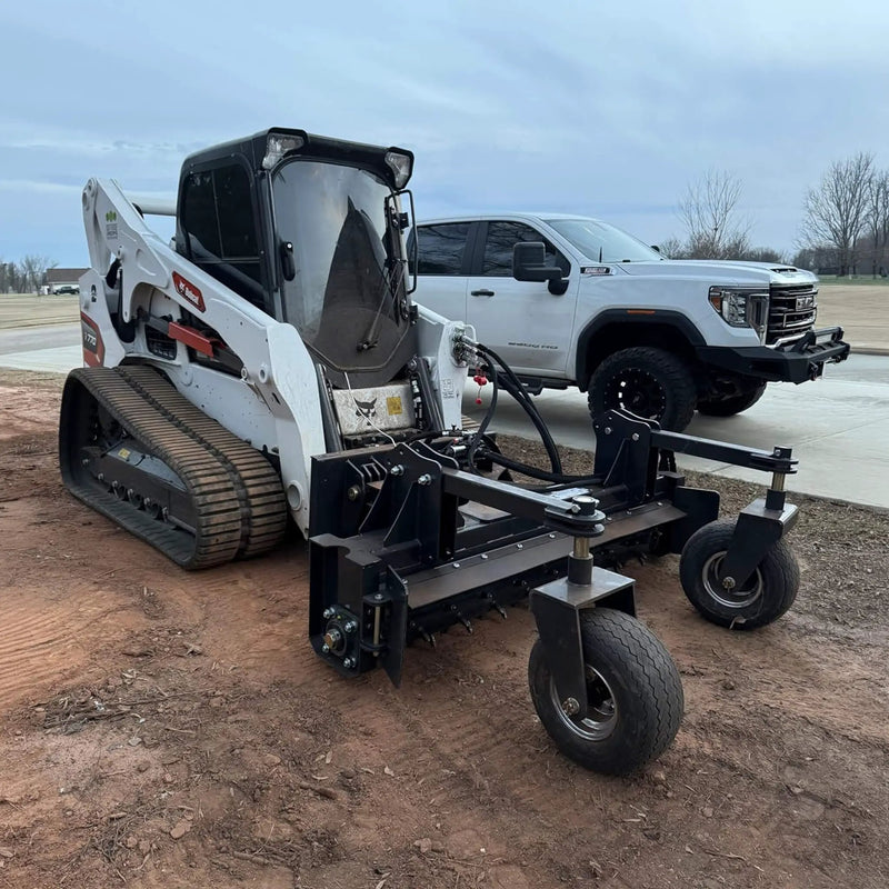 Heavy-Duty 72-Inch Industrial Soil Power Rake Skid Steer Attachment (SAK63905) by SAKSBY WHOLESALE