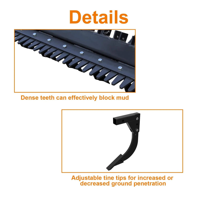 Heavy-Duty 72-Inch Leveler Ripper Scarifier Skid Steer Attachment (SAK25794) by SAKSBY WHOLESALE