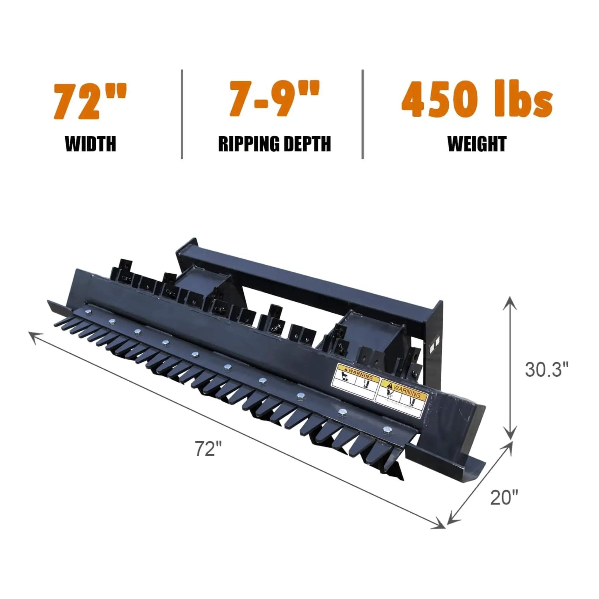 Heavy-Duty 72-Inch Leveler Ripper Scarifier Skid Steer Attachment (SAK25794) by SAKSBY WHOLESALE
