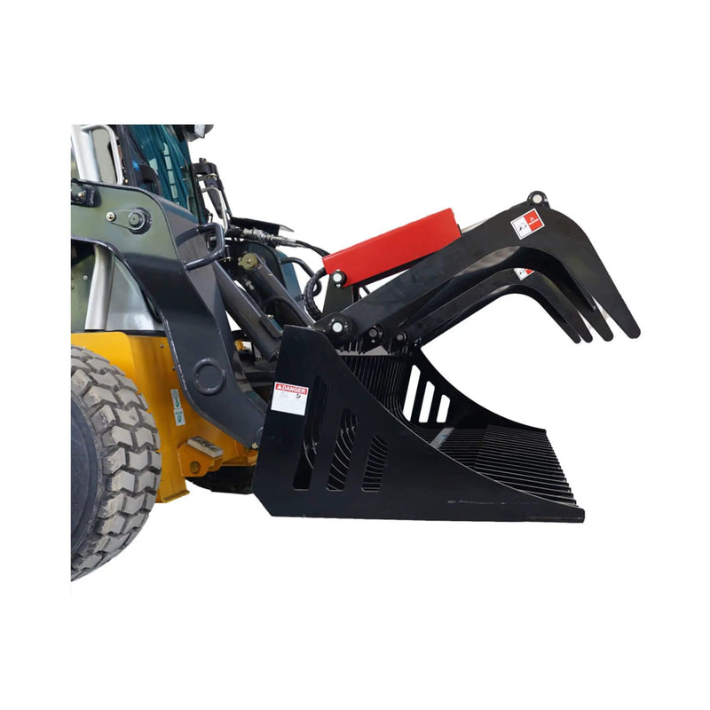 Heavy-Duty 72-Inch Rock Grapple Bucket Skid Steer Attachment With Quick Attach (SAK85019) by SAKSBY WHOLESALE