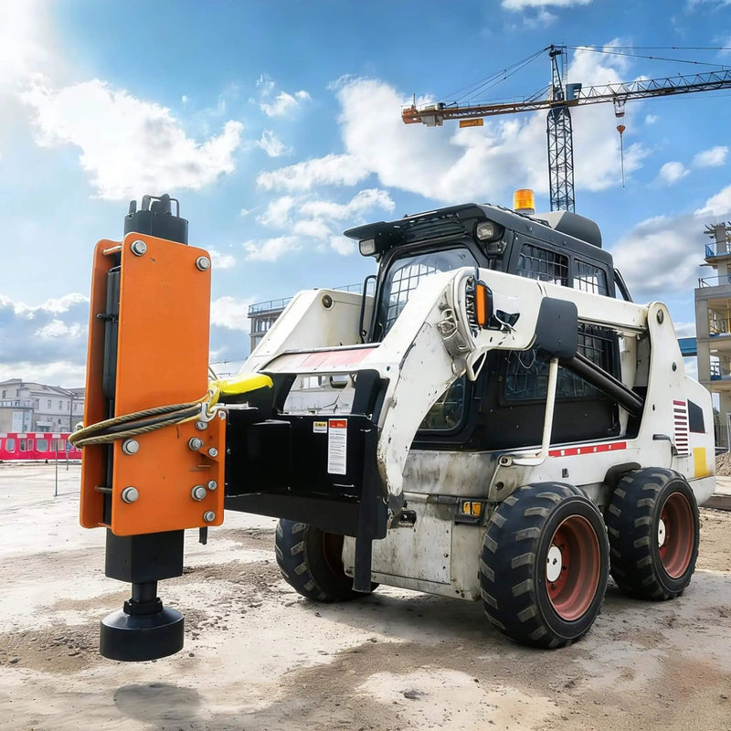 Heavy-Duty 750 FT-LB Hydraulic Skid Steer Pile Hammer Attachment (SAK59134) by SAKSBY WHOLESALE