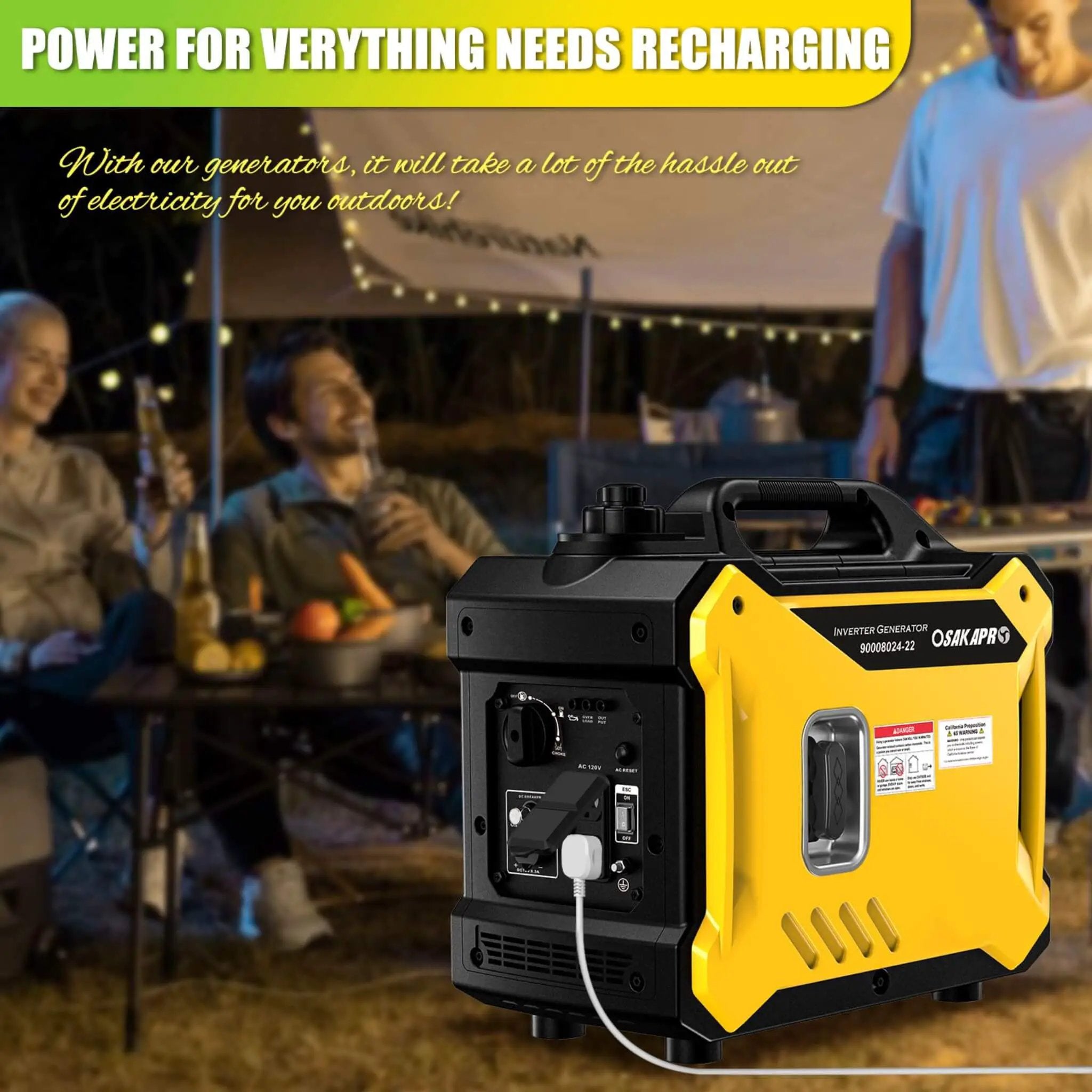 Heavy-Duty 79CC Ultra Quiet 2000W Portable Inverter Gas Generator (SAK75290) by SAKSBY WHOLESALE
