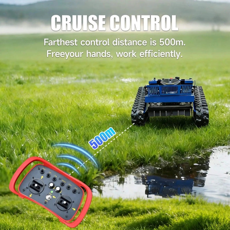 Heavy-Duty 7HP Commercial Remote-Controlled Tracked Gasoline Lawn Mower (SAK94270) by SAKSBY WHOLESALE