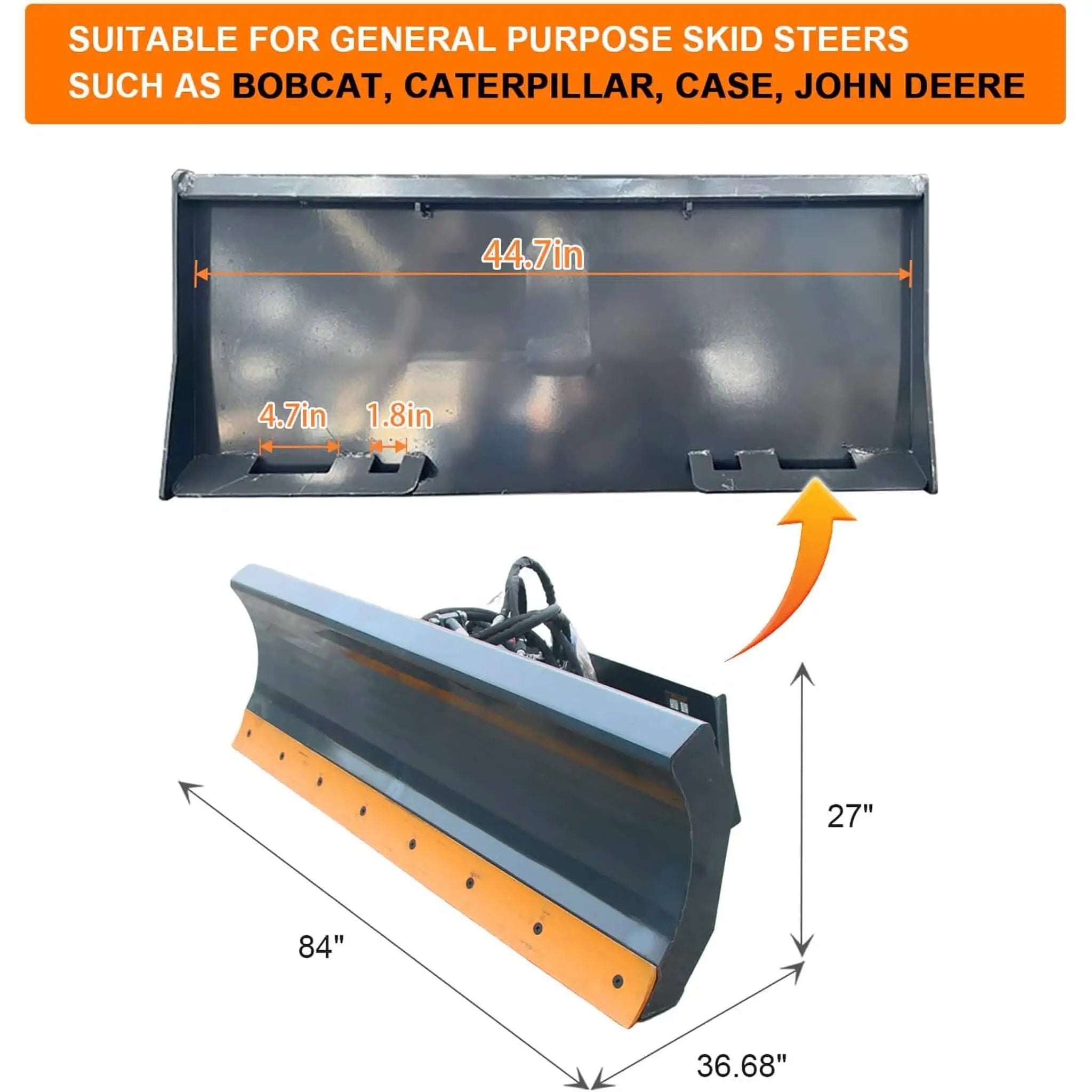 Heavy-Duty 84-Inch 6-Way Skid Steer Dozer Blade Attachment (SAK17862) by SAKSBY WHOLESALE