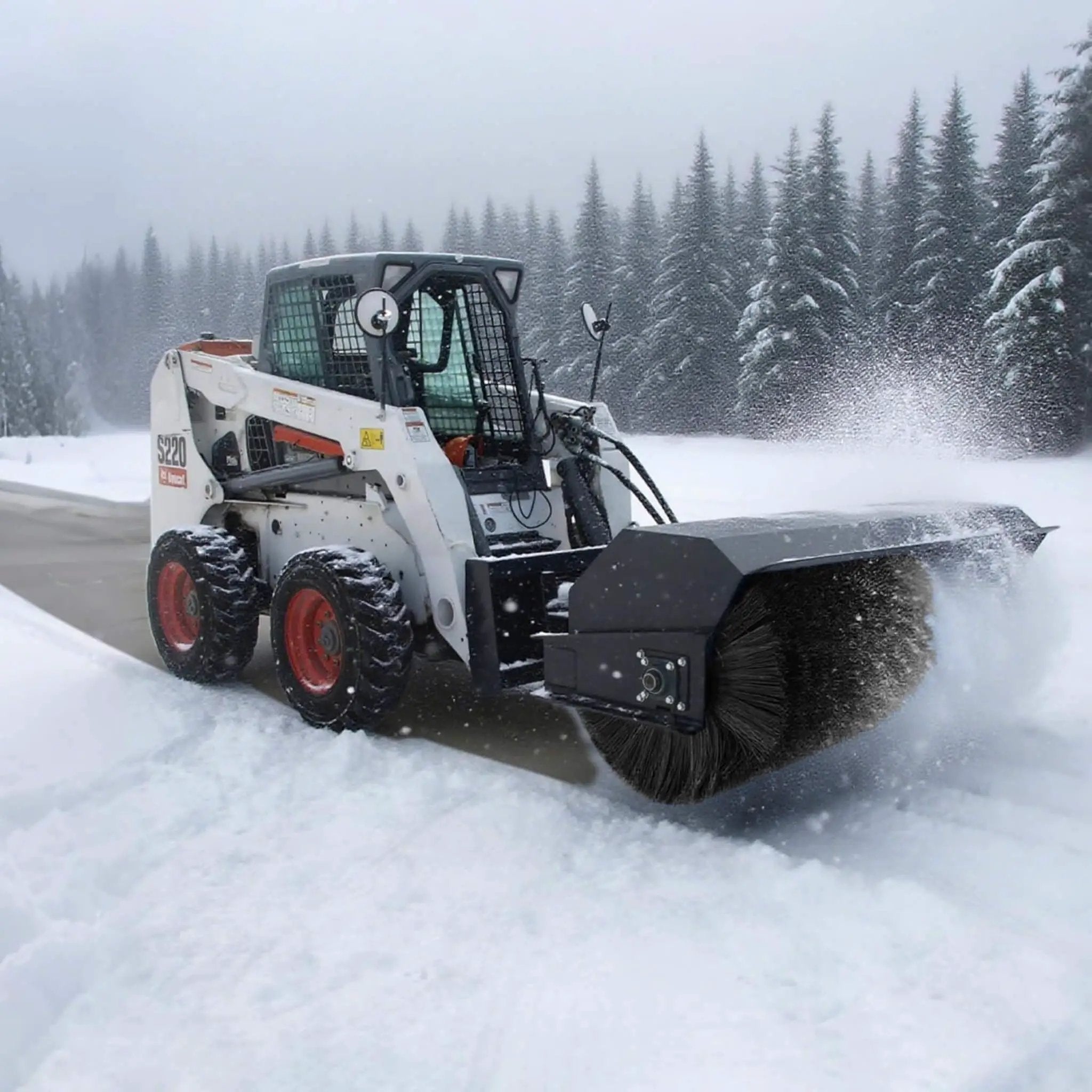 Heavy-Duty 84-Inch Snow Blower Angle Broom Skid Steer Attachment (SAK72195) by SAKSBY WHOLESALE